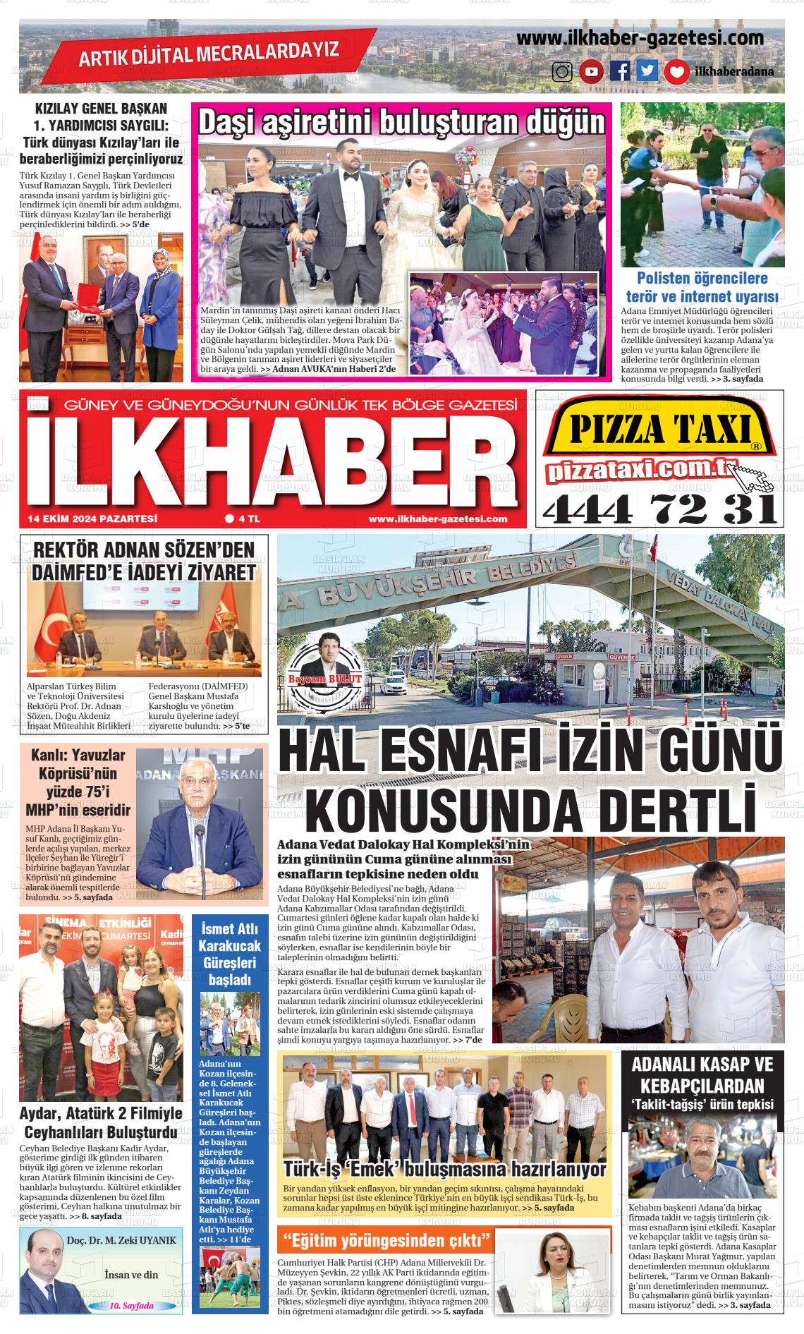 14 Ekim 2024 İlk Haber Gazete Manşeti