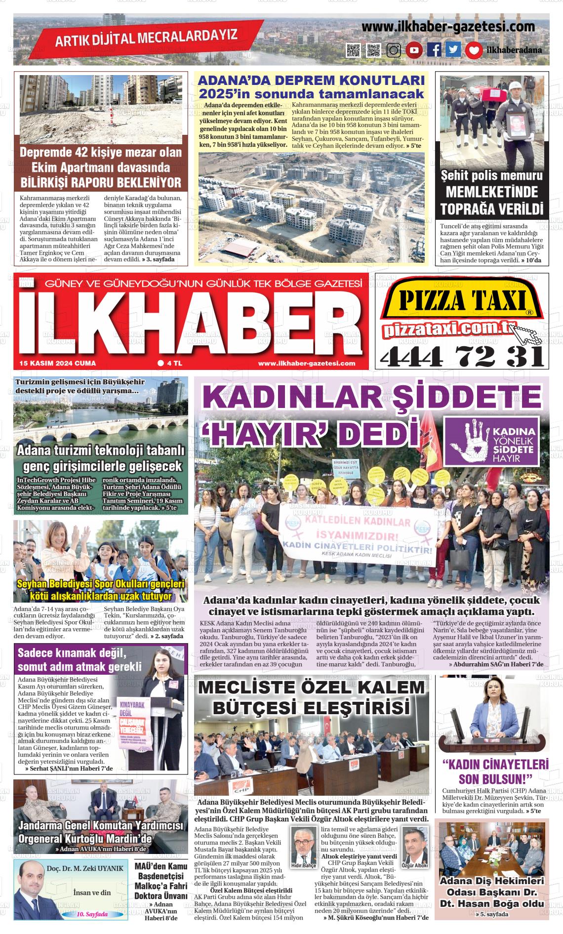 15 Kasım 2024 İlk Haber Gazete Manşeti