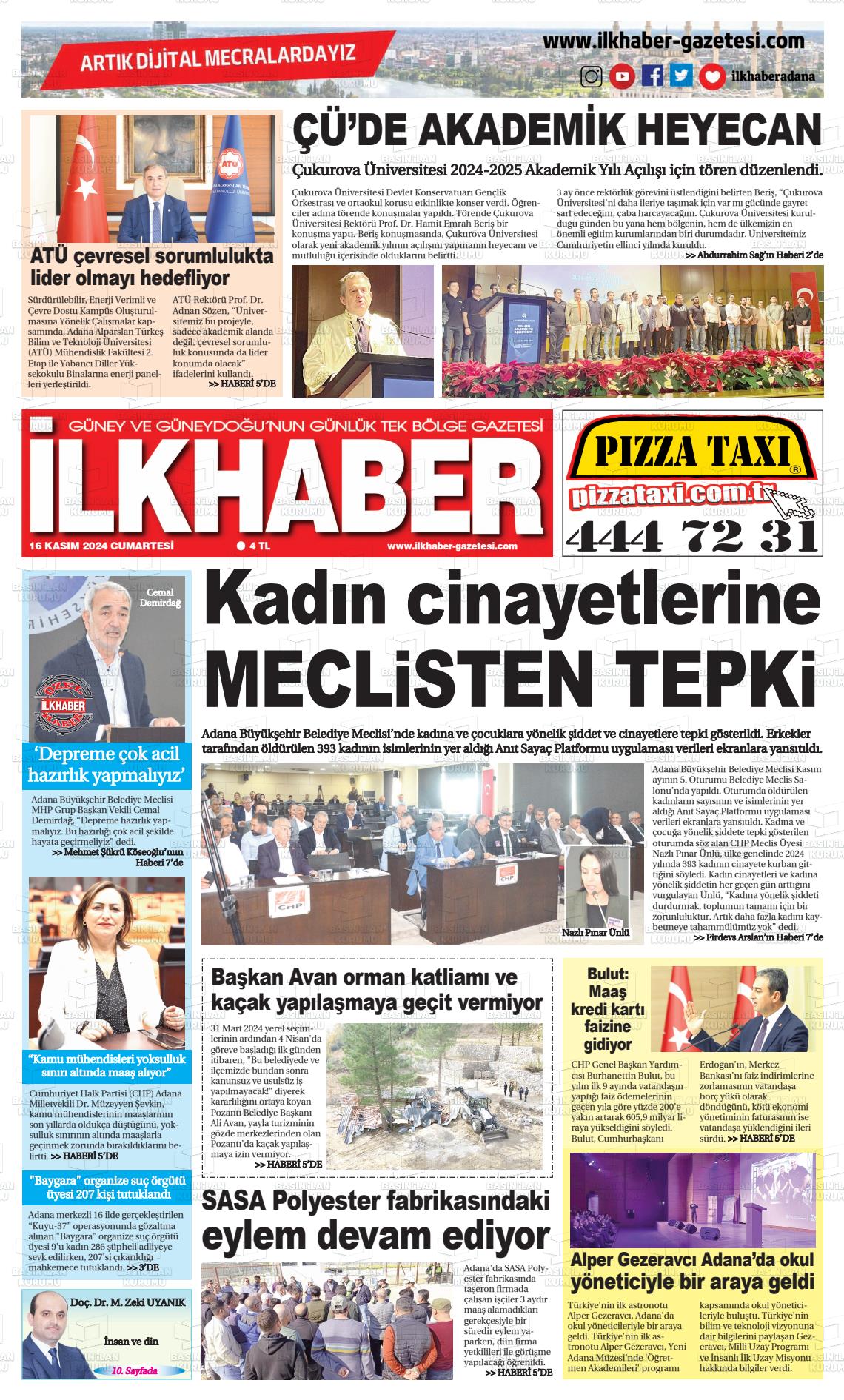 16 Kasım 2024 İlk Haber Gazete Manşeti