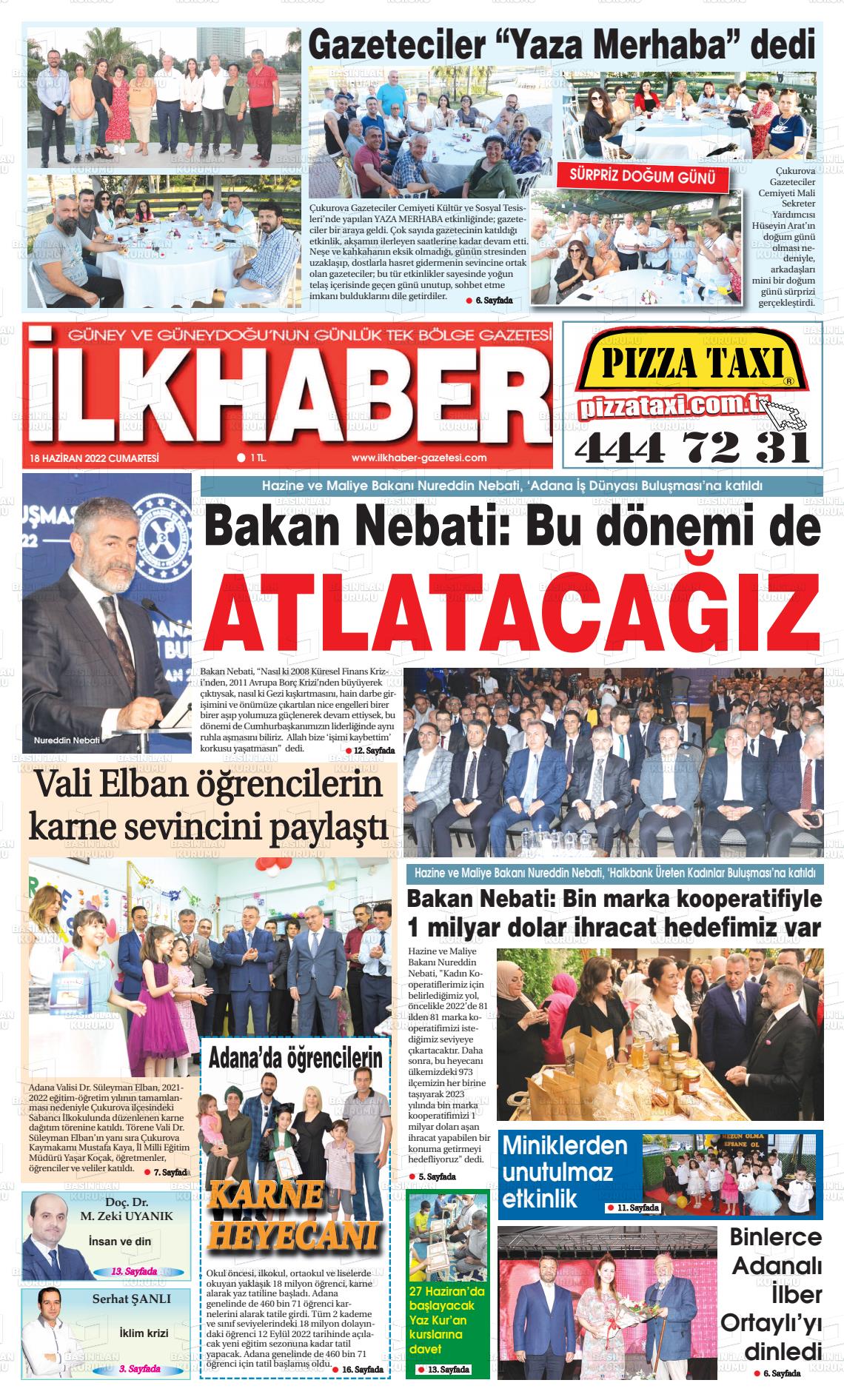 18 Haziran 2022 İlk Haber Gazete Manşeti