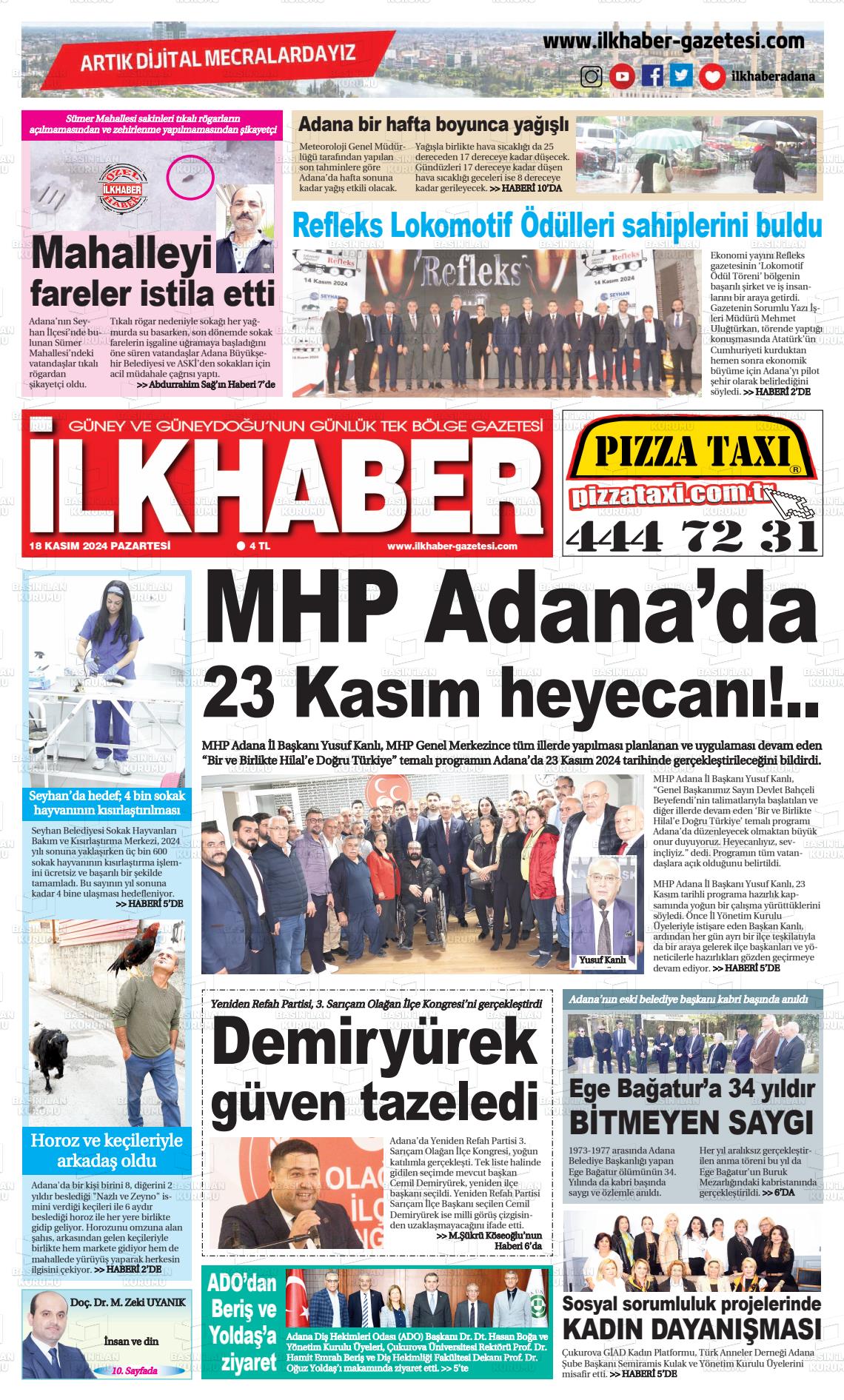 18 Kasım 2024 İlk Haber Gazete Manşeti