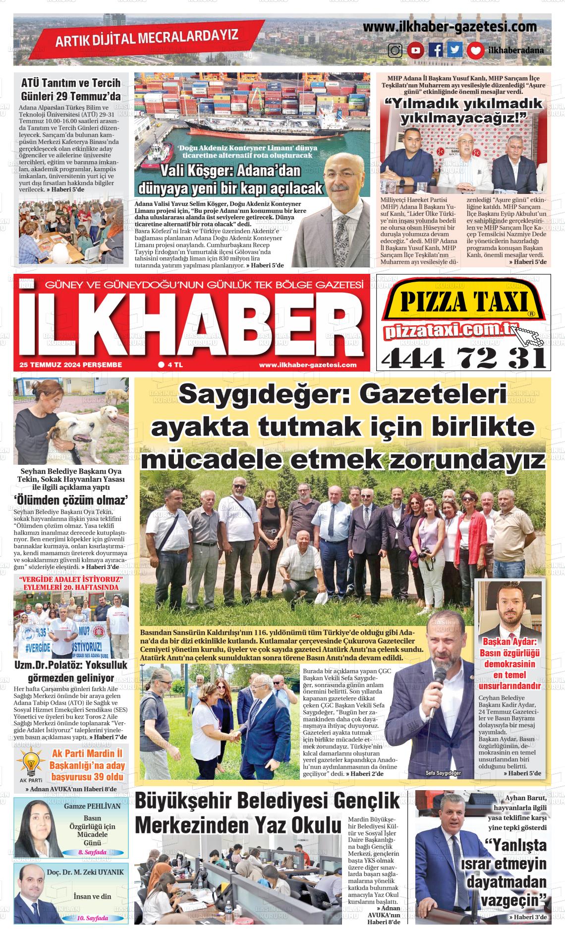 25 Temmuz 2024 İlk Haber Gazete Manşeti