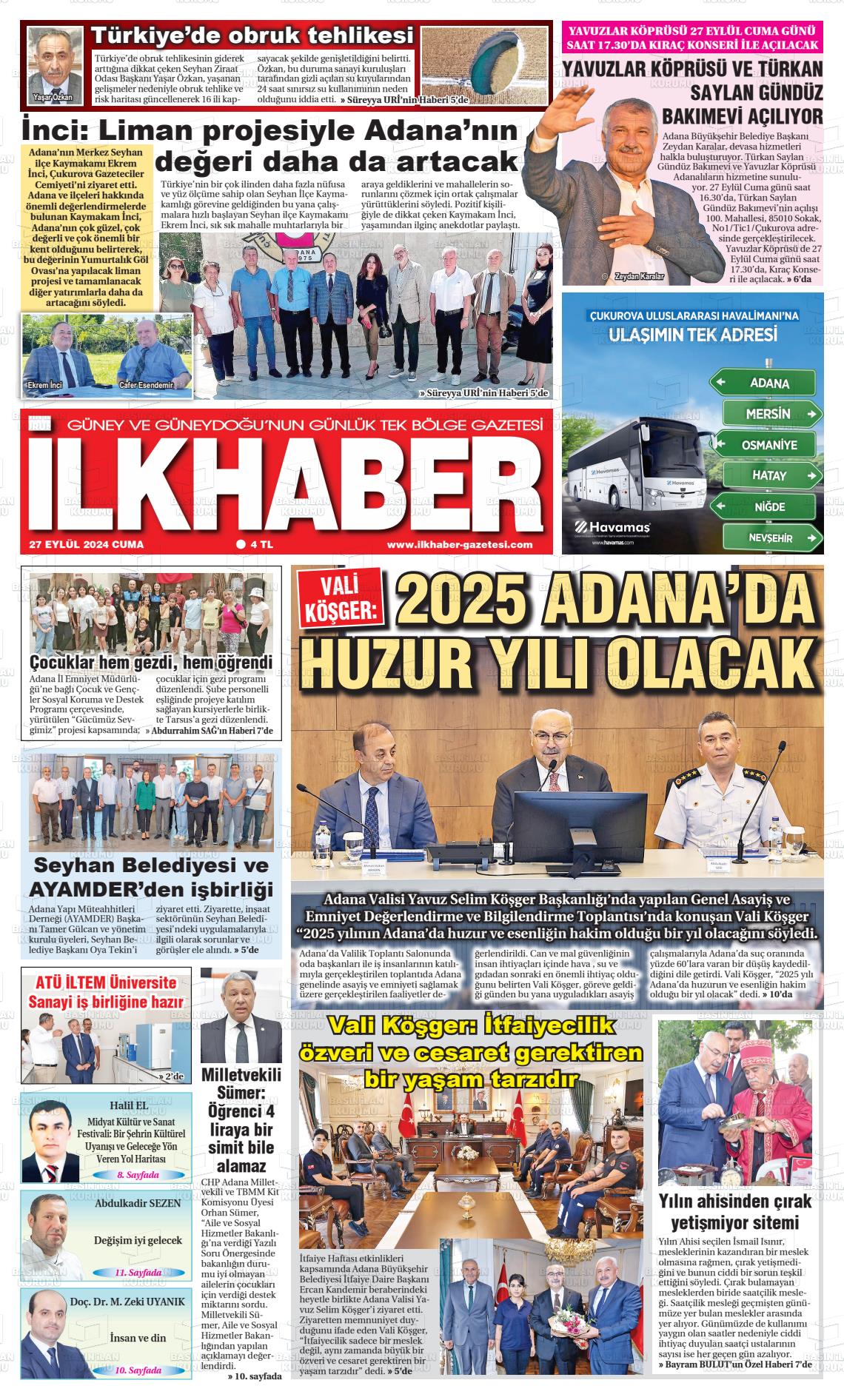 27 Eylül 2024 İlk Haber Gazete Manşeti