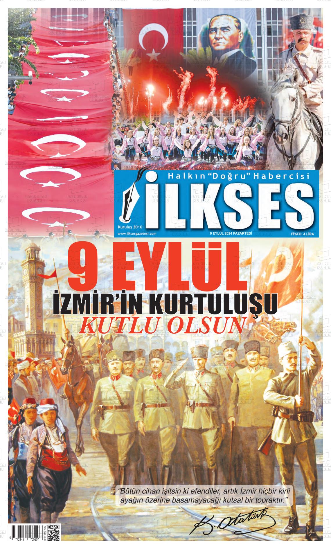 09 Eylül 2024 İlkses Gazete Manşeti