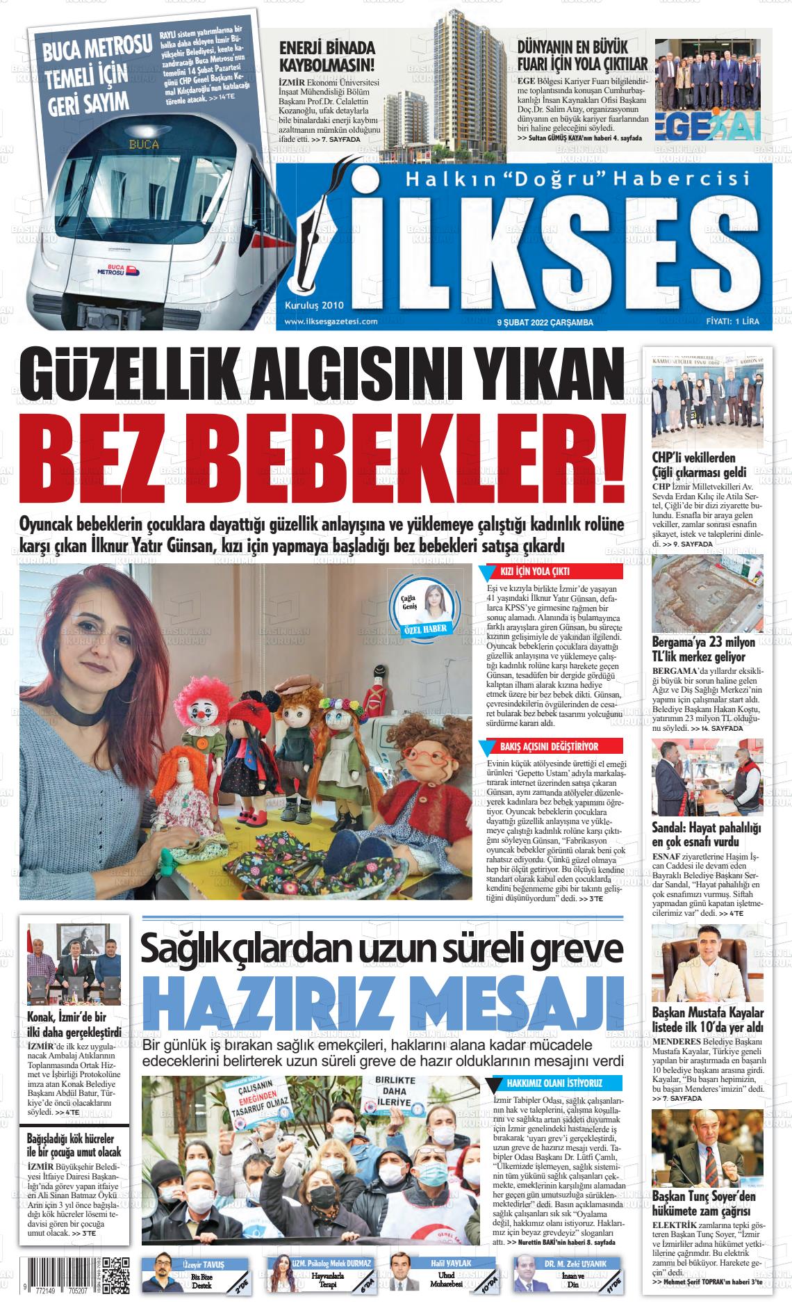 09 Şubat 2022 İlkses Gazete Manşeti