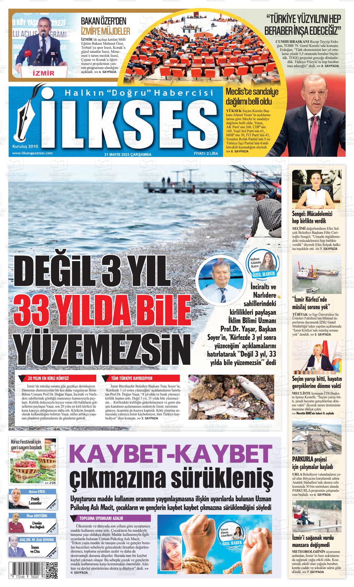 31 Mayıs 2023 İlkses Gazete Manşeti