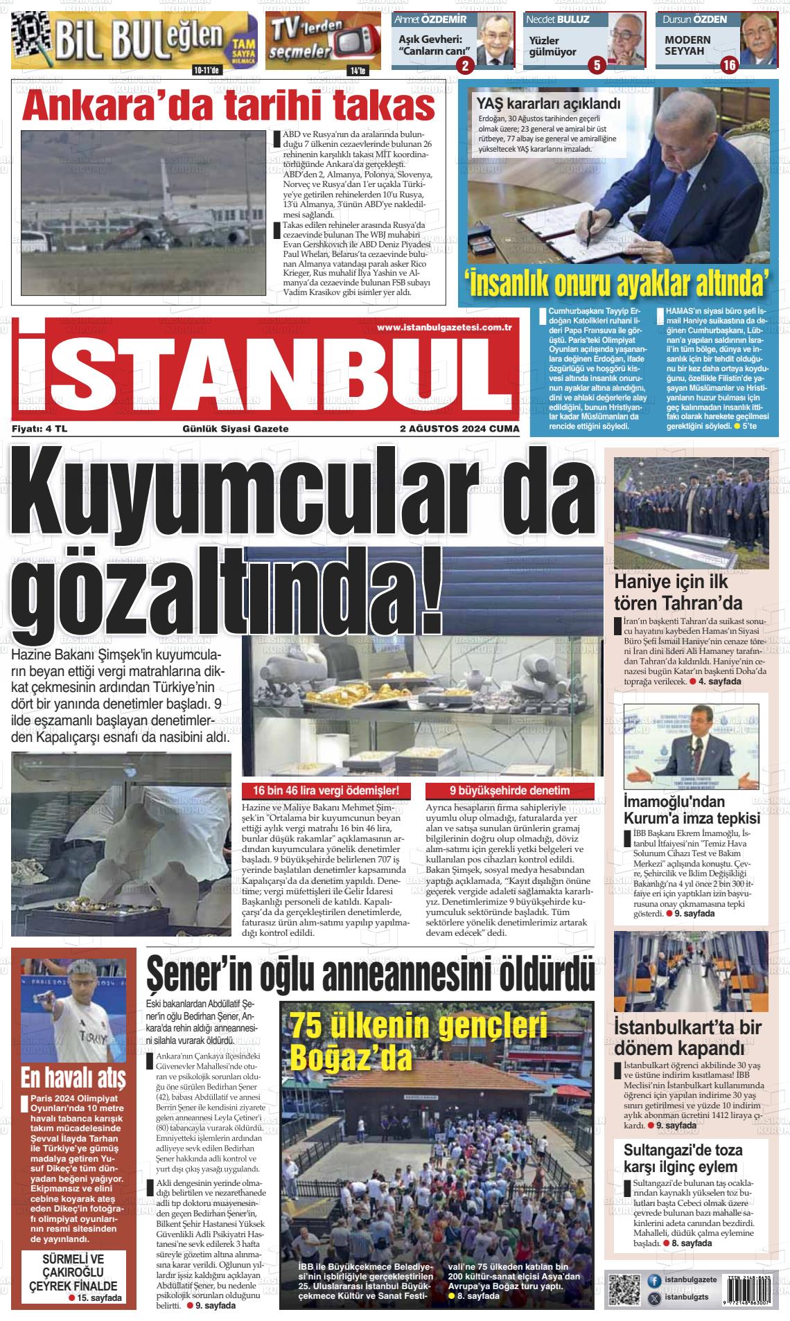 02 Ağustos 2024 İstanbul Gazete Manşeti