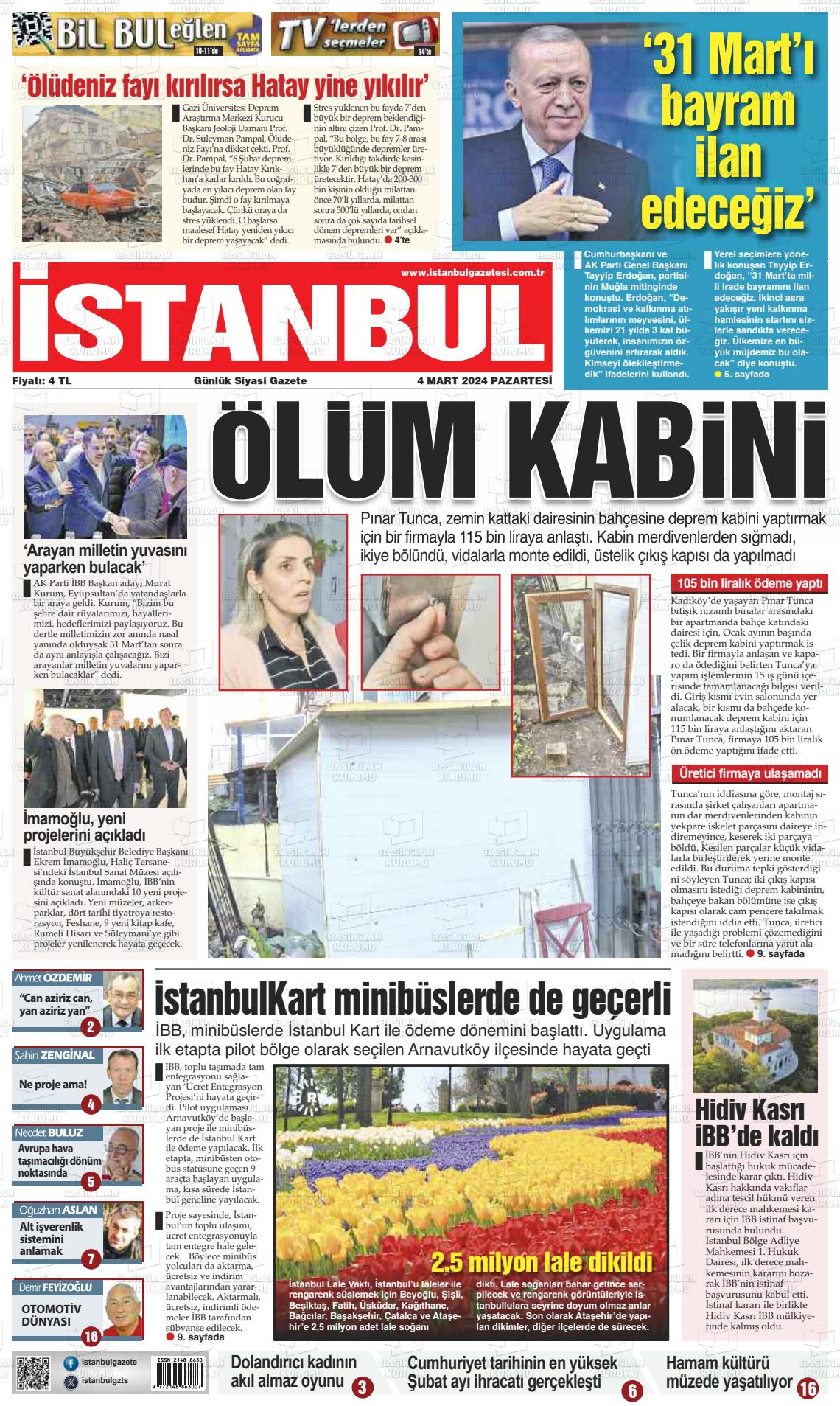 04 Mart 2024 İstanbul Gazete Manşeti