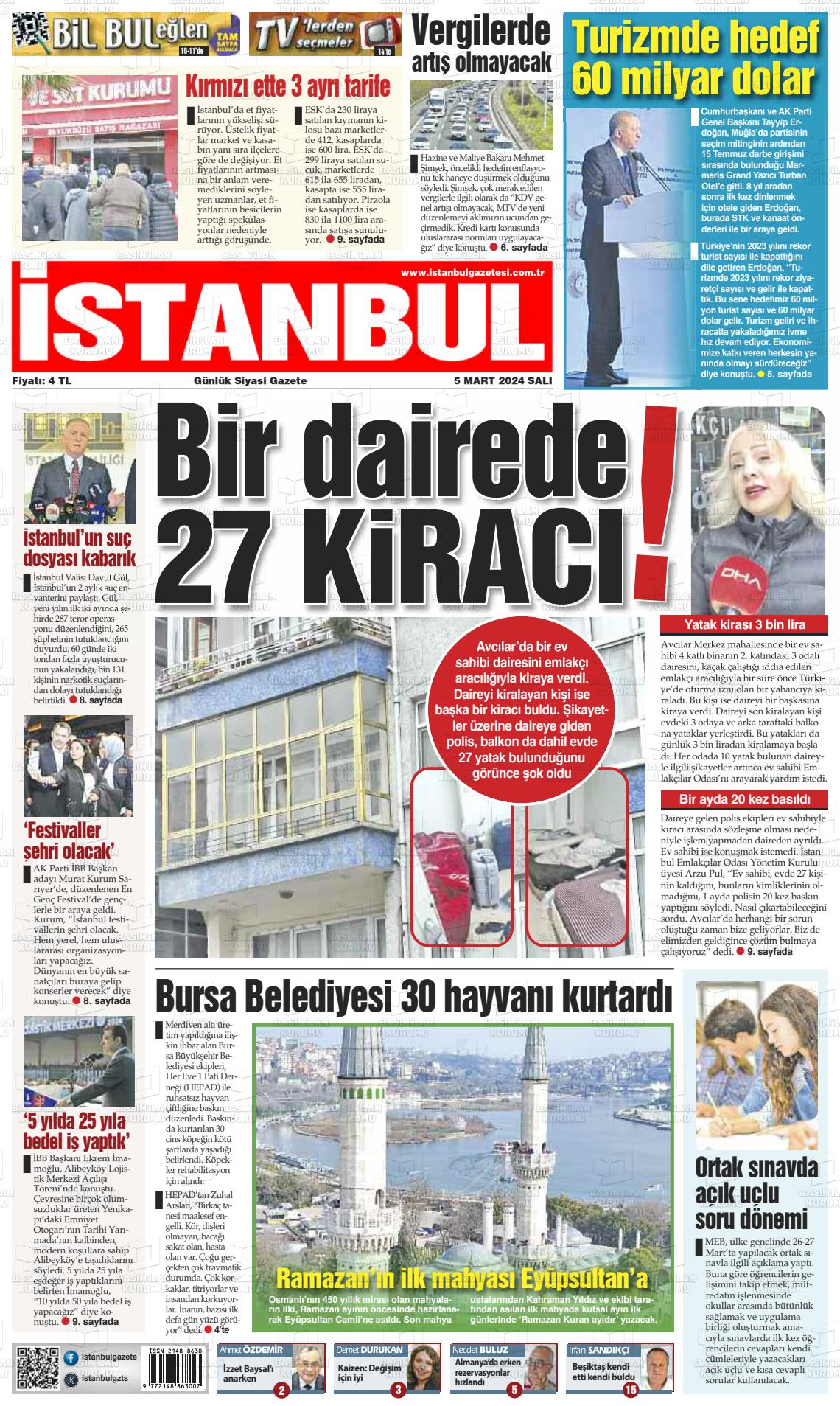 07 Mart 2024 İstanbul Gazete Manşeti