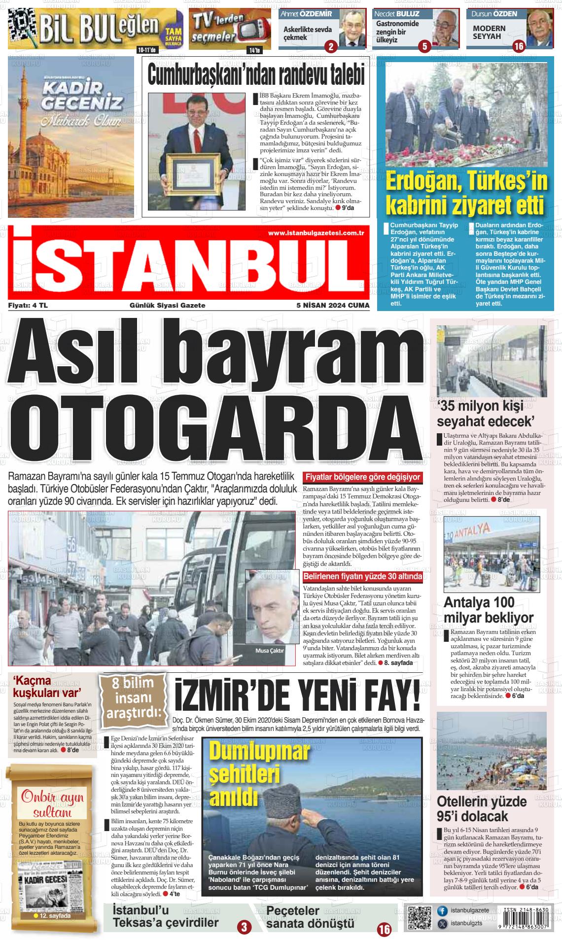 05 Nisan 2024 İstanbul Gazete Manşeti