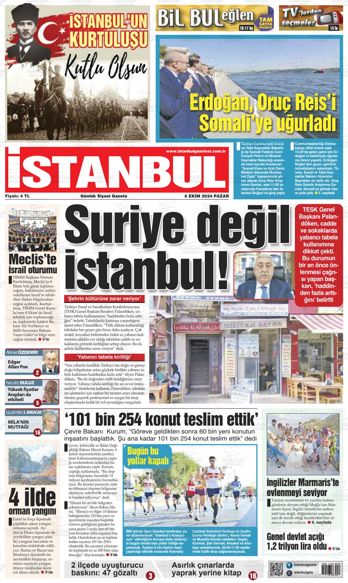 06 Ekim 2024 İstanbul Gazete Manşeti