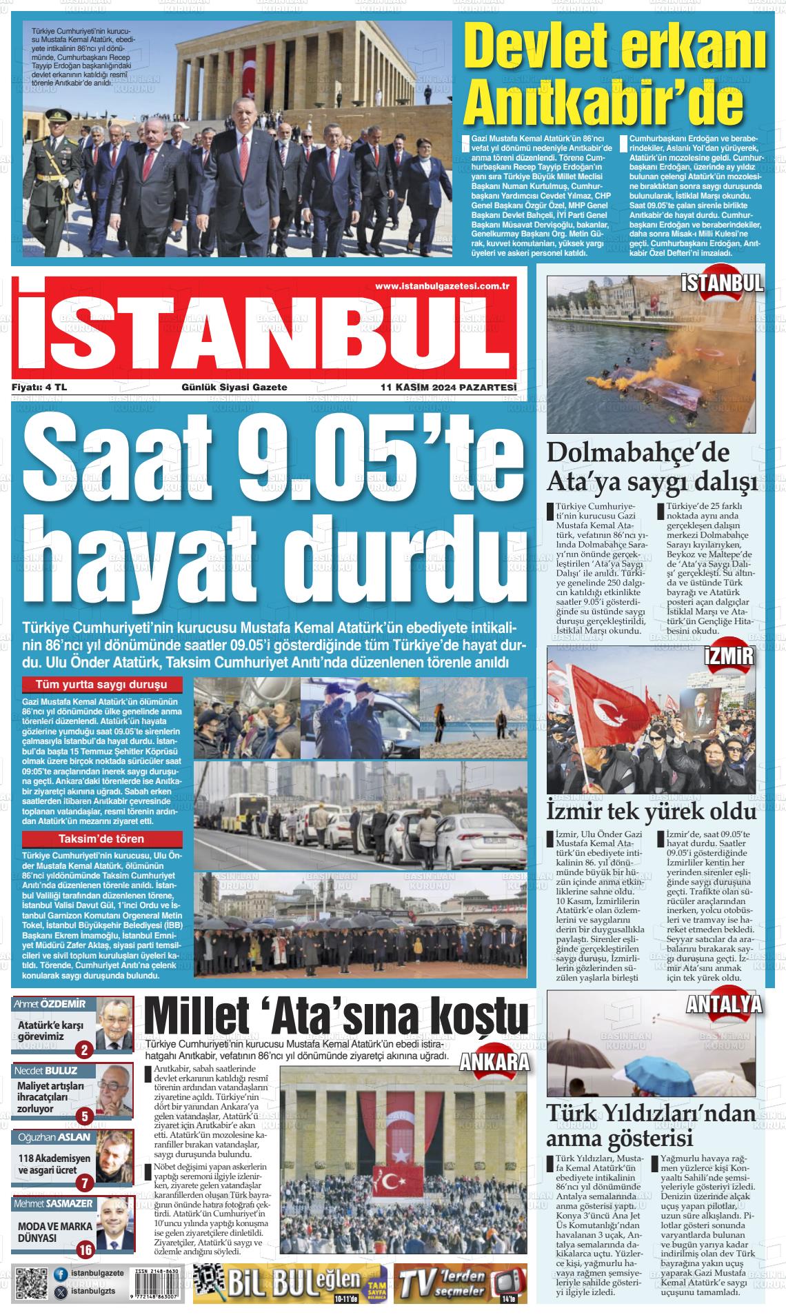 11 Kasım 2024 İstanbul Gazete Manşeti