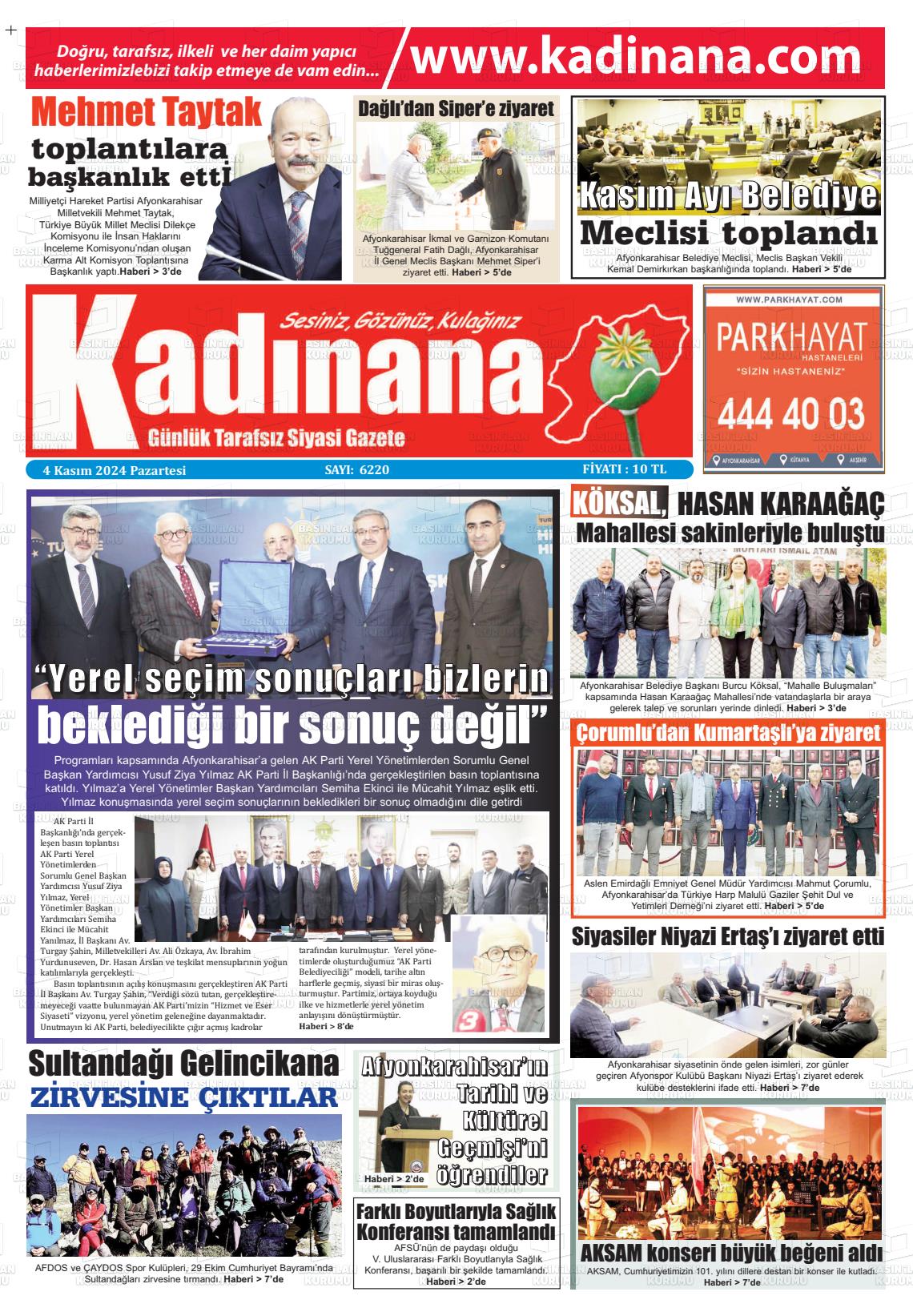 04 Kasım 2024 Kadınana Gazete Manşeti