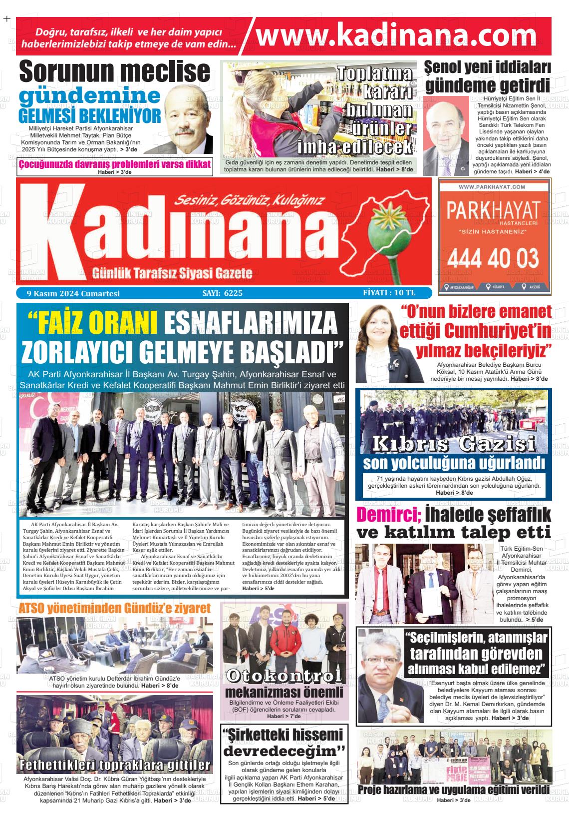 09 Kasım 2024 Kadınana Gazete Manşeti