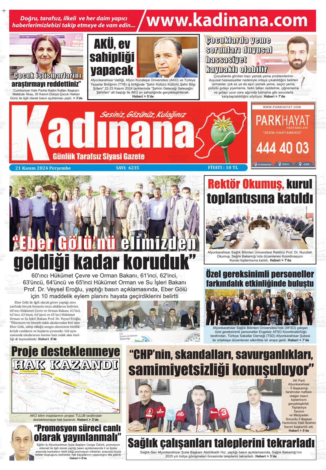 21 Kasım 2024 Kadınana Gazete Manşeti