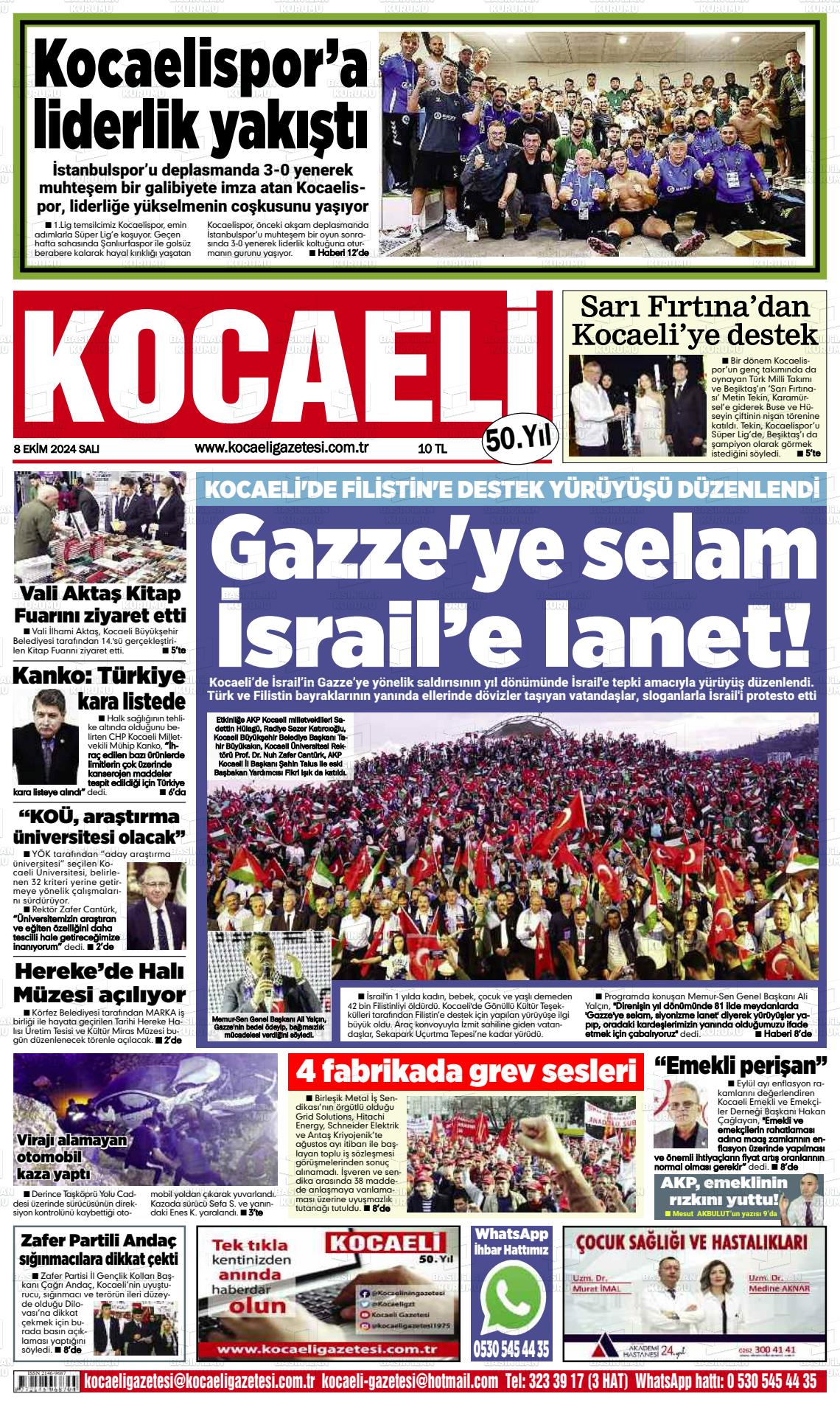 08 Ekim 2024 Kocaeli Gazete Manşeti