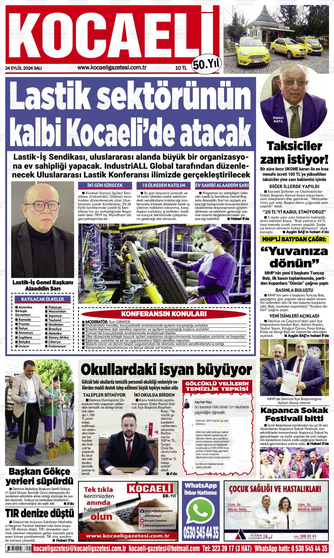 24 Eylül 2024 Kocaeli Gazete Manşeti