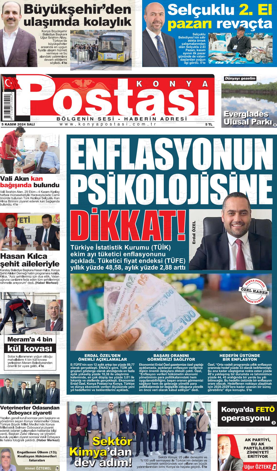 05 Kasım 2024 Konya Postası Gazete Manşeti