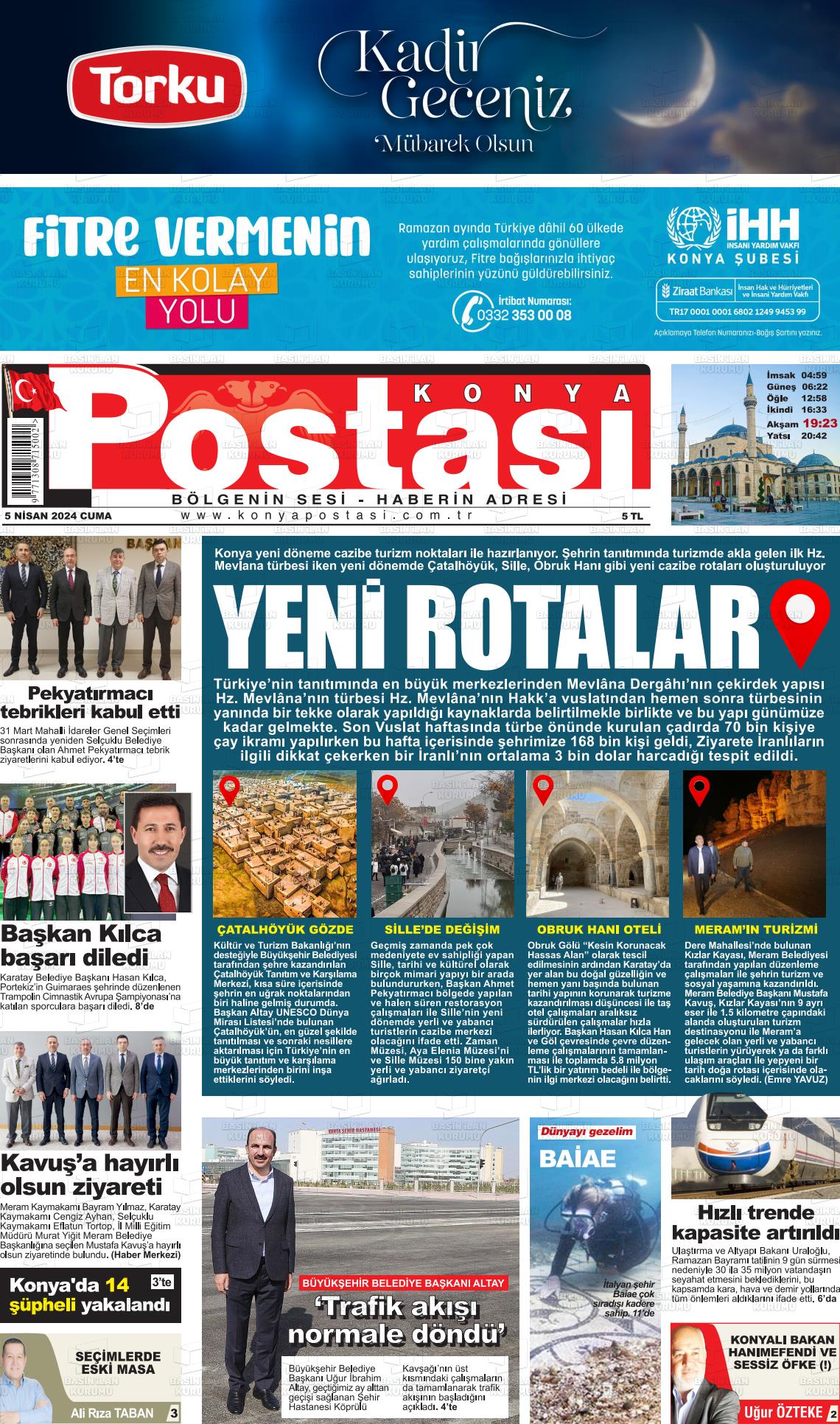 05 Nisan 2024 Konya Postası Gazete Manşeti