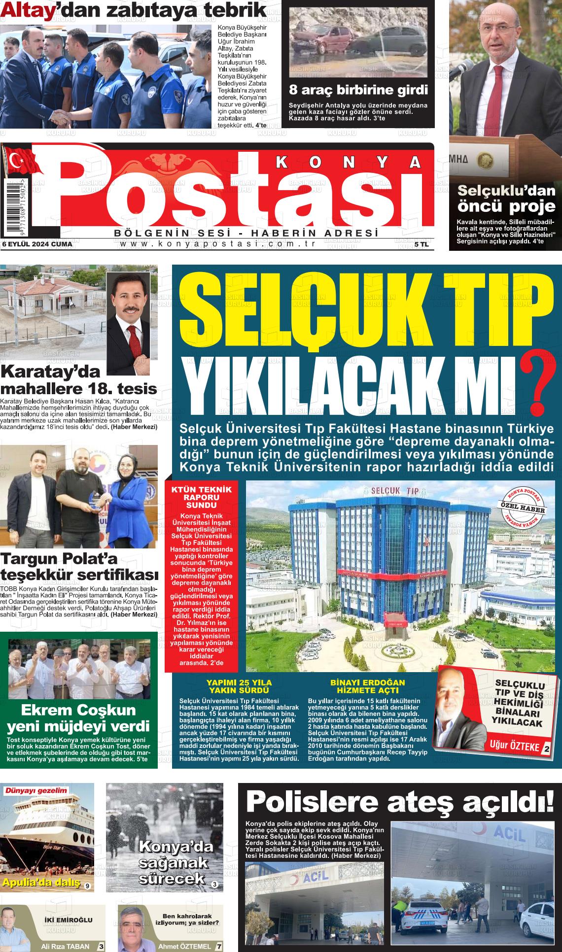 06 Eylül 2024 Konya Postası Gazete Manşeti