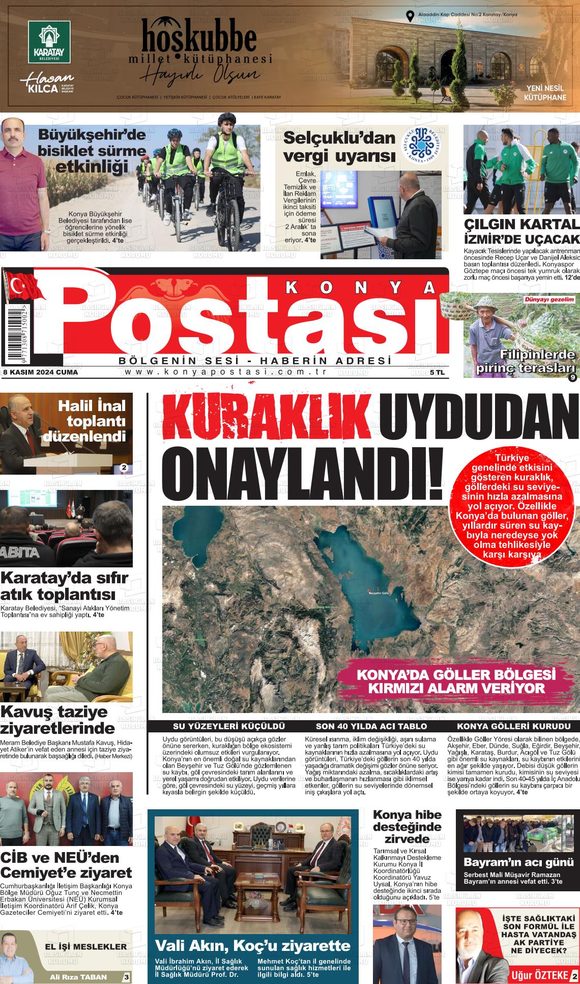 08 Kasım 2024 Konya Postası Gazete Manşeti