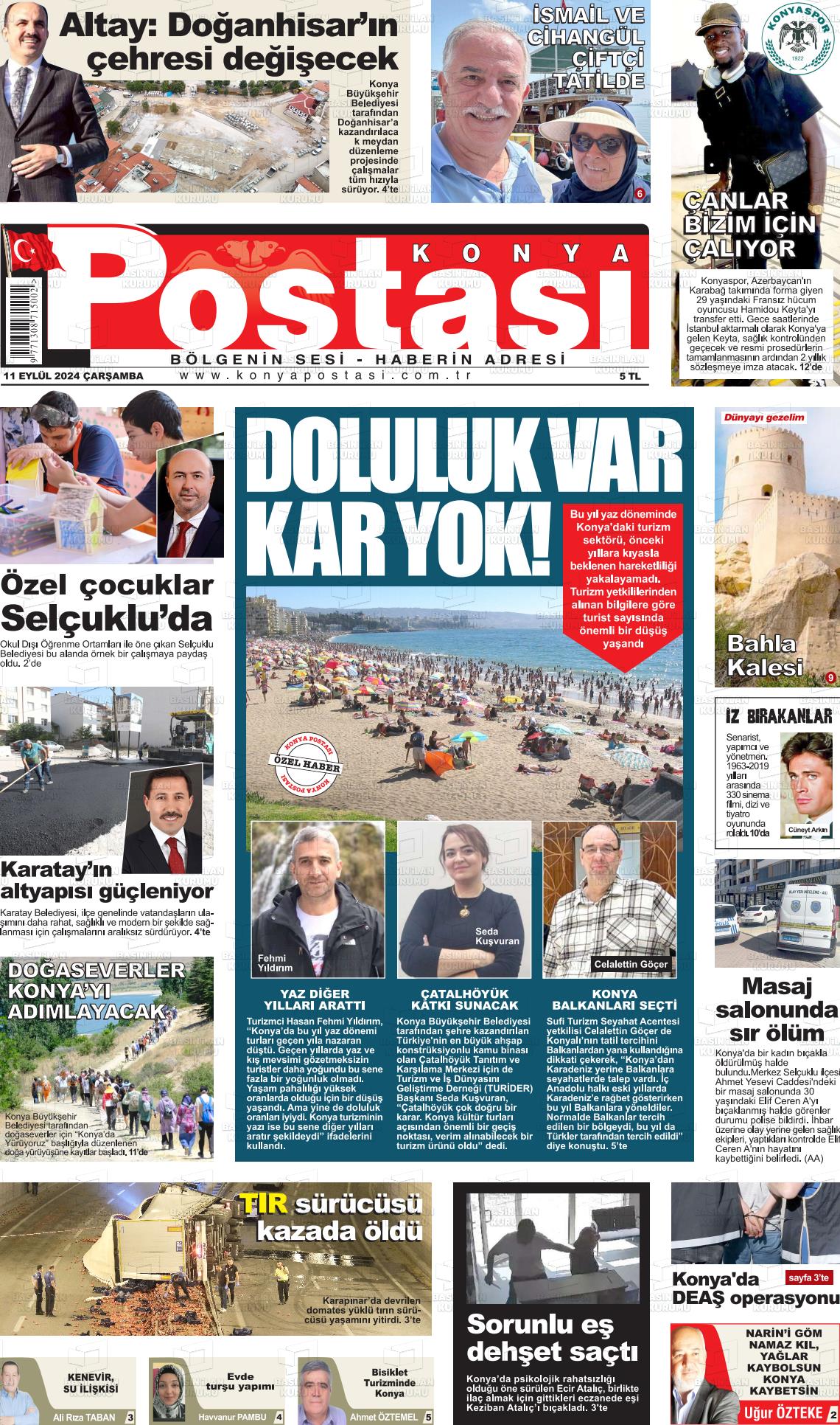 11 Eylül 2024 Konya Postası Gazete Manşeti