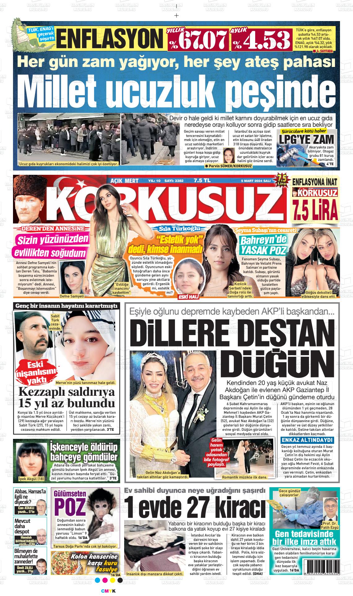 05 Mart 2024 Korkusuz Gazete Gazete Manşeti