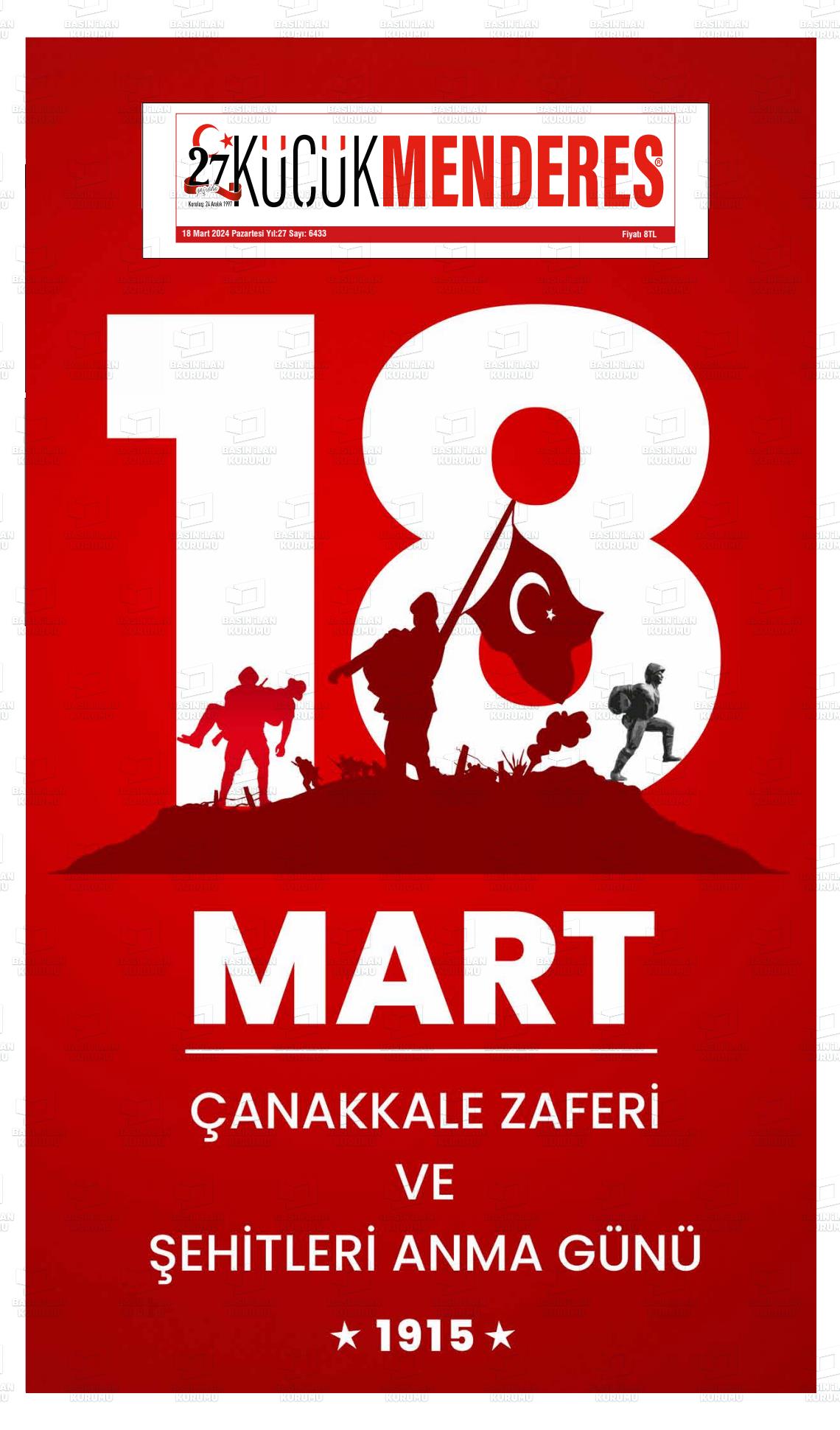 18 Mart 2024 Küçük Menderes Gazete Manşeti