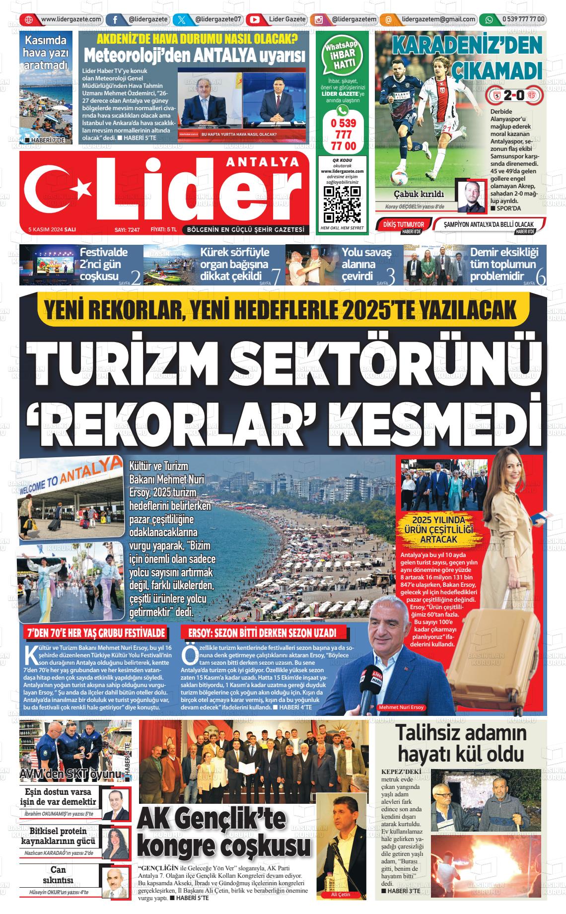 05 Kasım 2024 Lider Gazete Gazete Manşeti