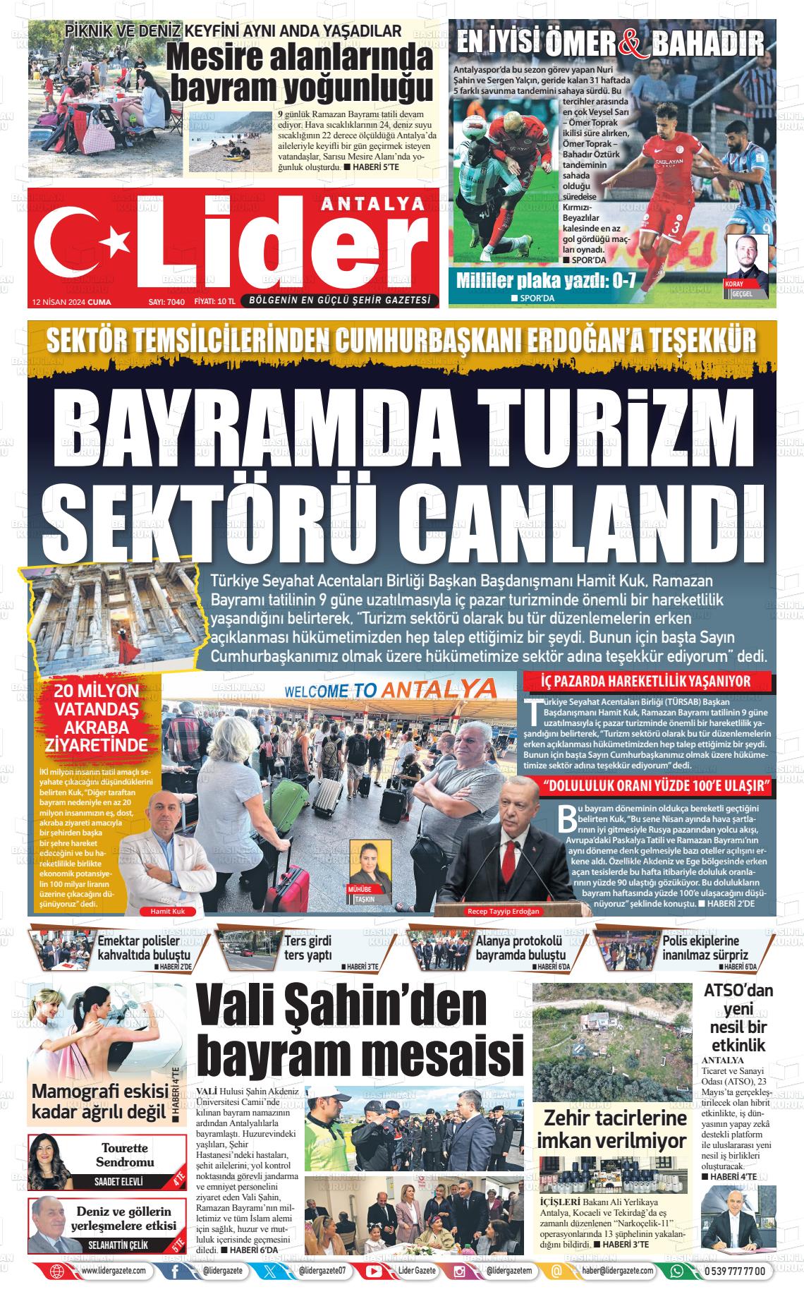 12 Nisan 2024 Lider Gazete Gazete Manşeti