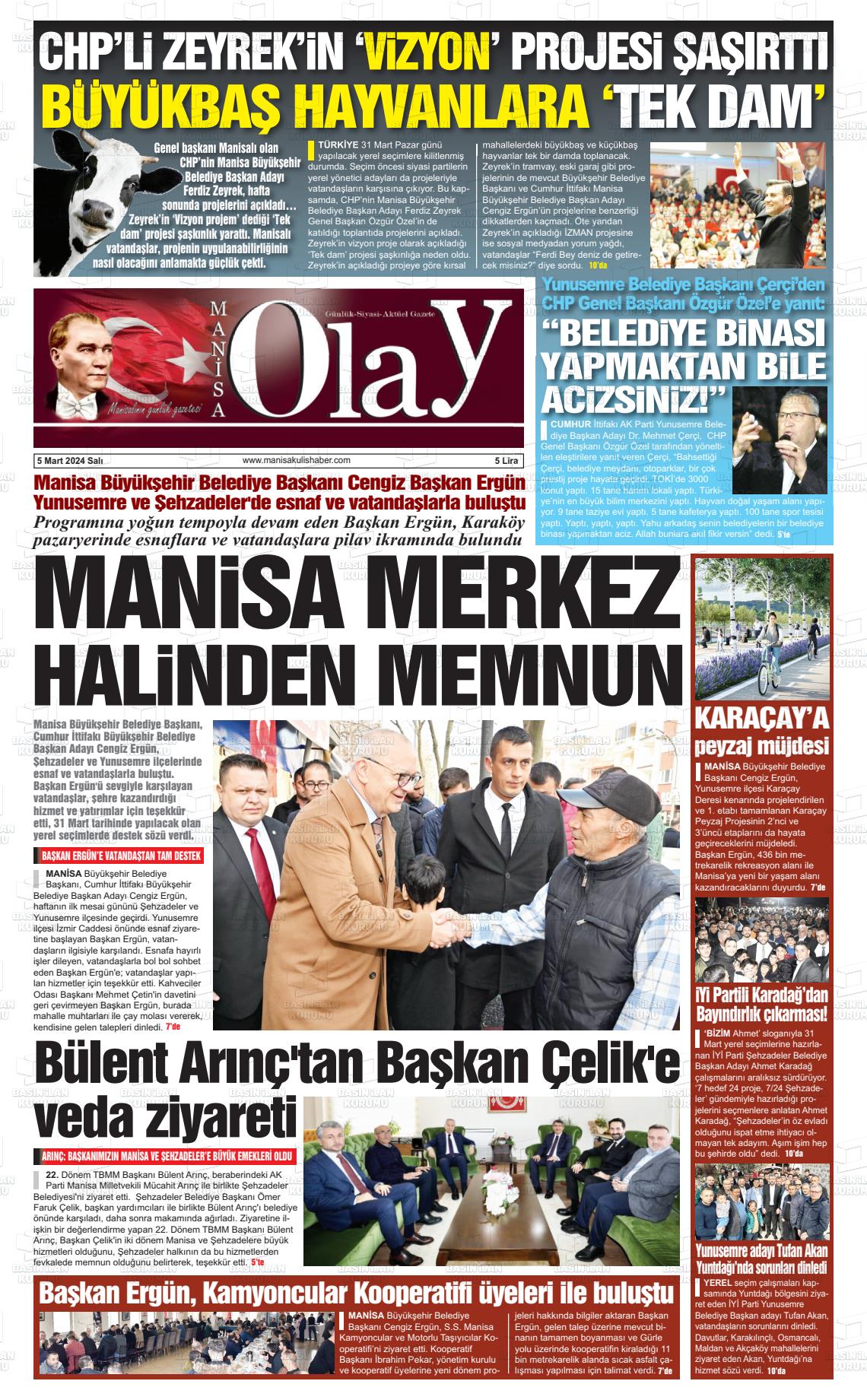 07 Mart 2024 Manisa Olay Gazete Manşeti