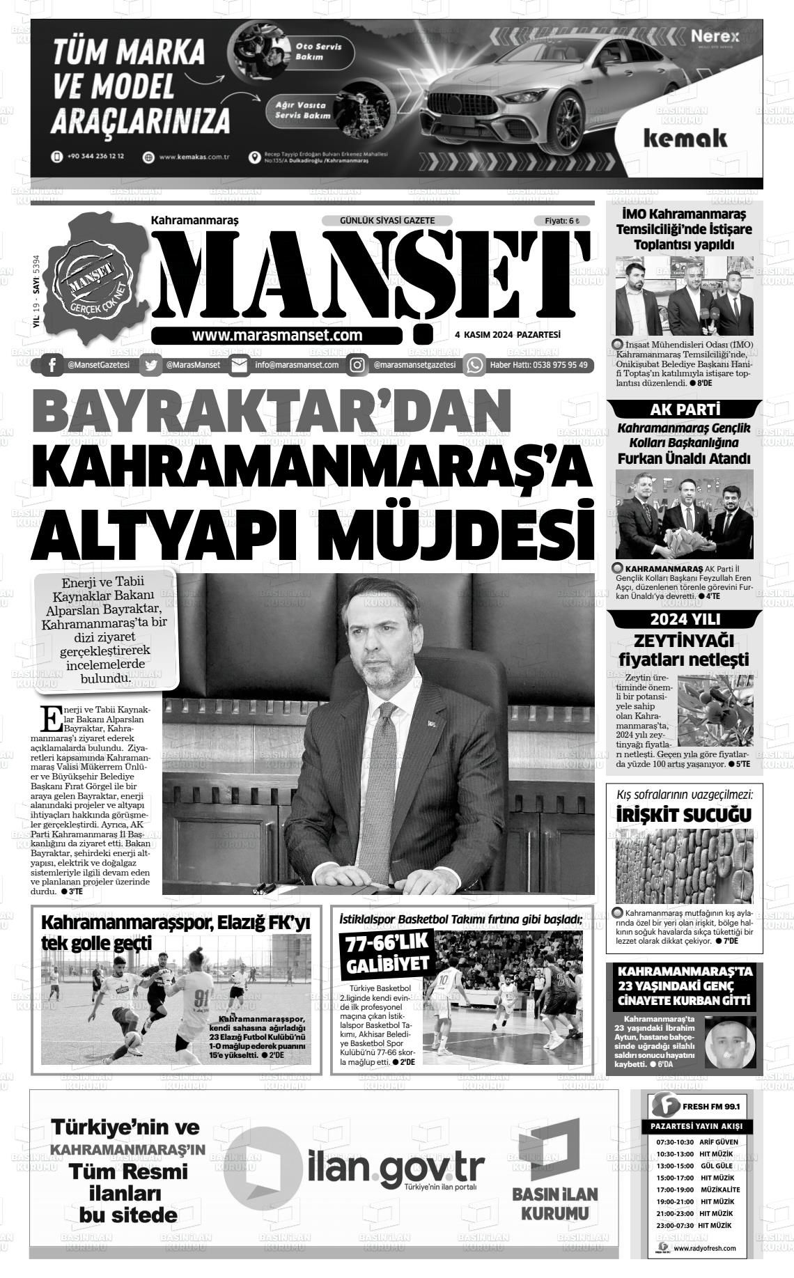 04 Kasım 2024 Manşet Gazete Manşeti