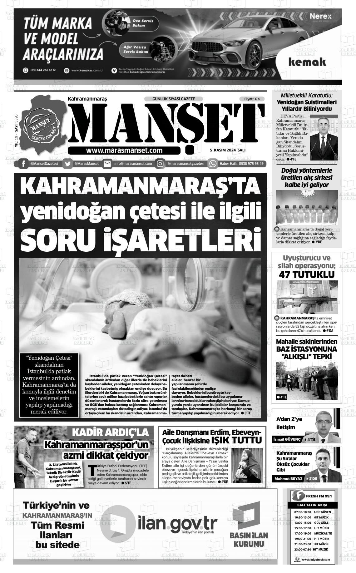 05 Kasım 2024 Manşet Gazete Manşeti