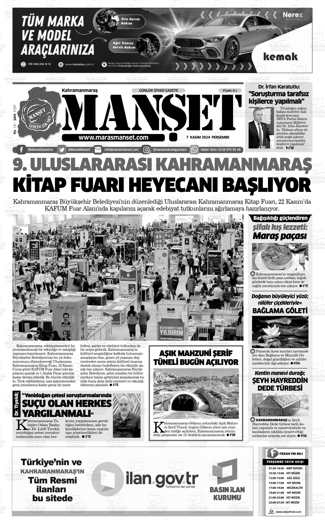 07 Kasım 2024 Manşet Gazete Manşeti