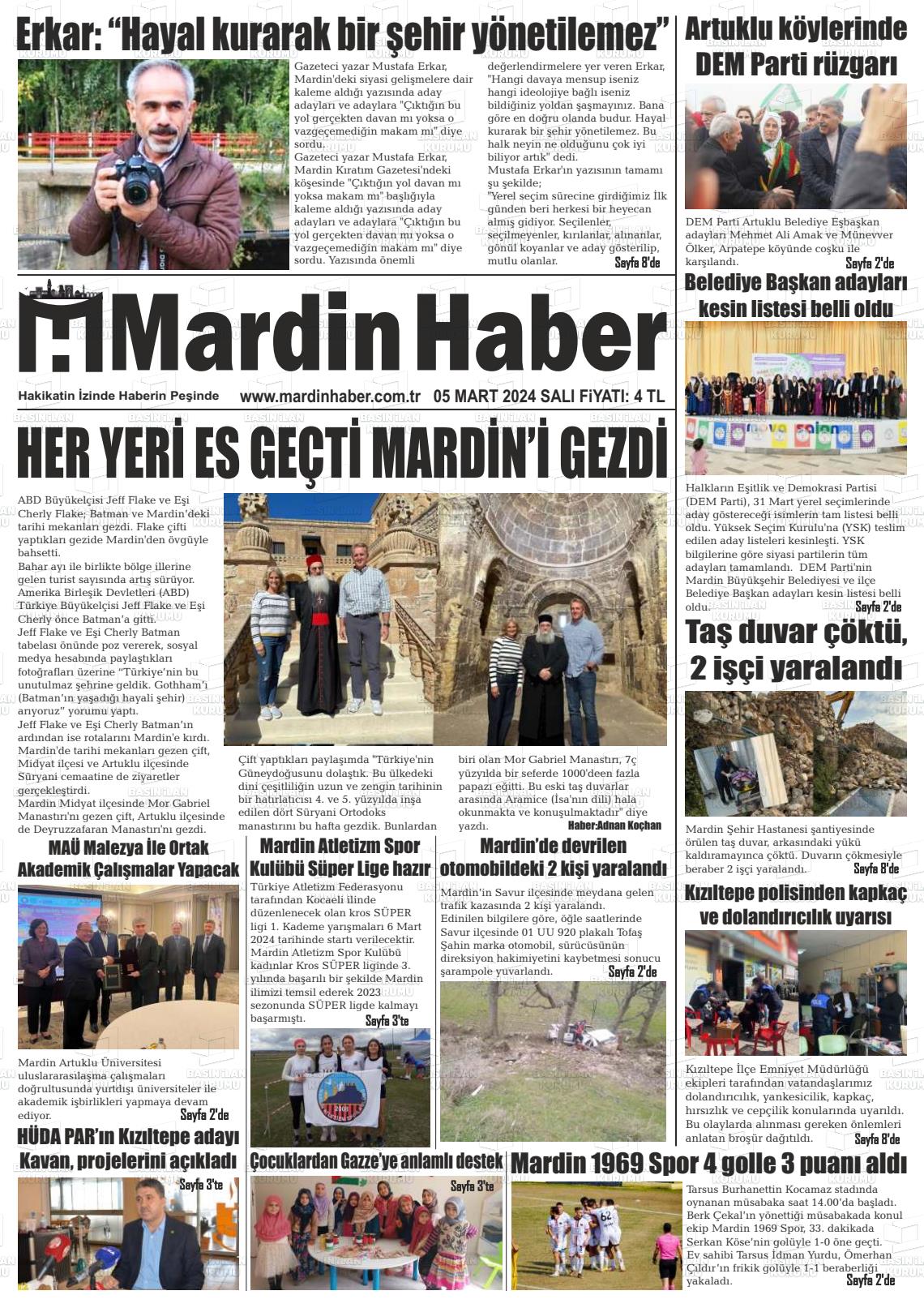 07 Mart 2024 Mardin Haber Gazete Manşeti