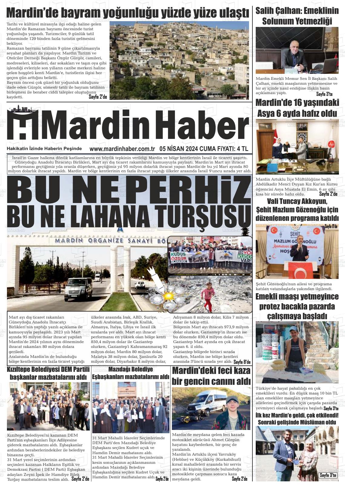 05 Nisan 2024 Mardin Haber Gazete Manşeti