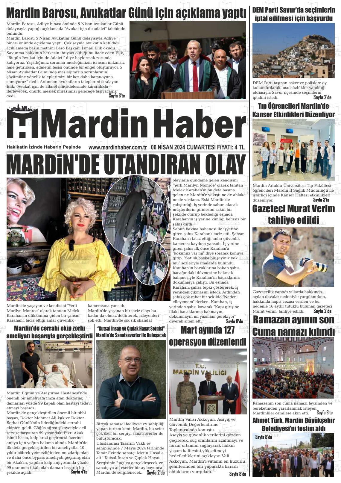 06 Nisan 2024 Mardin Haber Gazete Manşeti