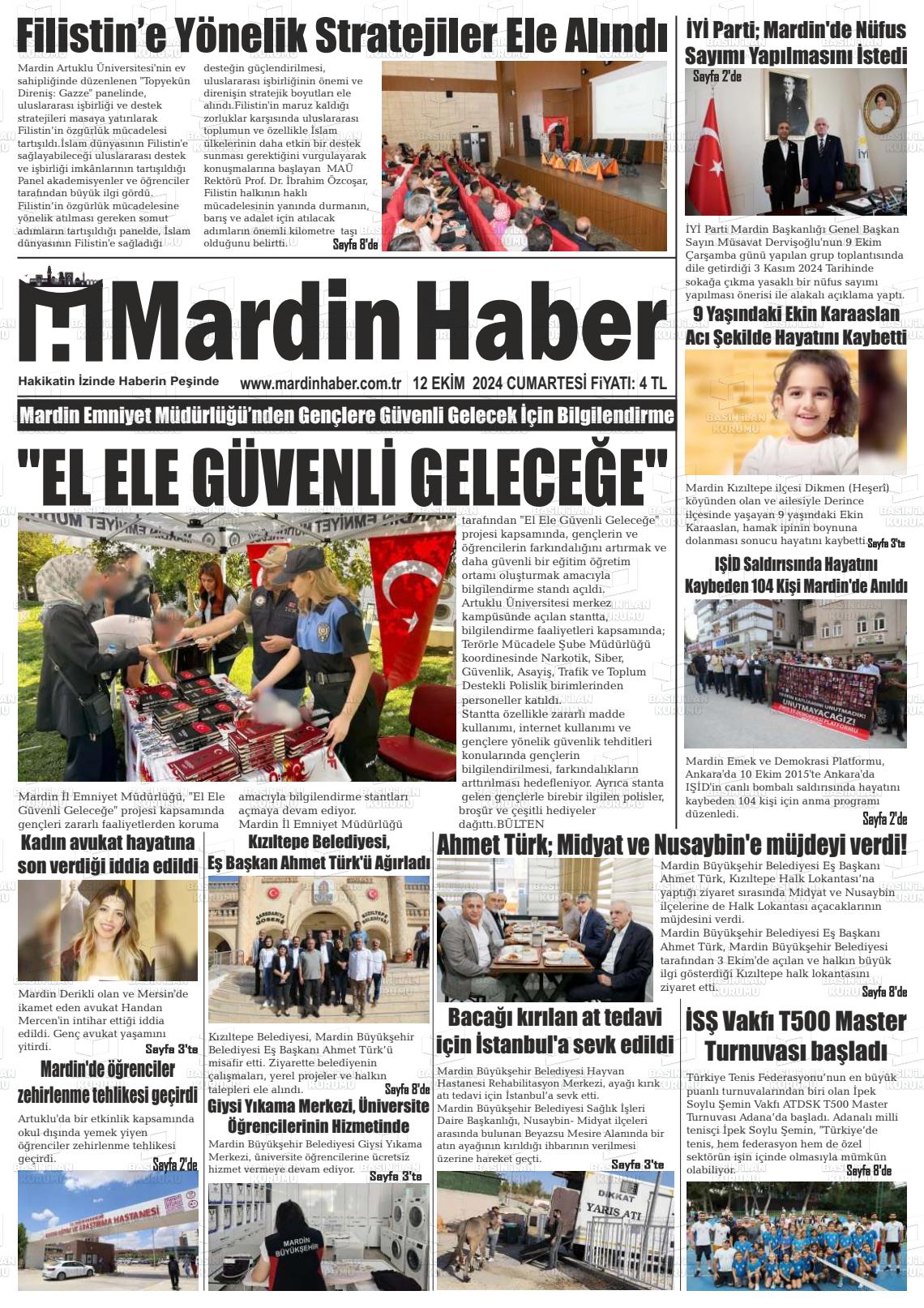 12 Ekim 2024 Mardin Haber Gazete Manşeti