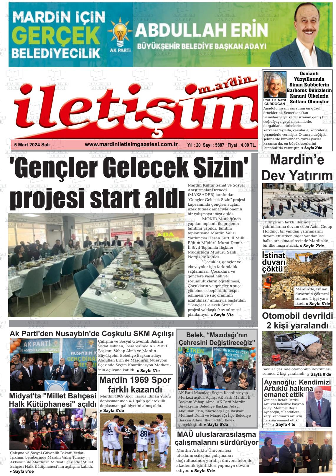 05 Mart 2024 Mardin İletişim Gazete Manşeti