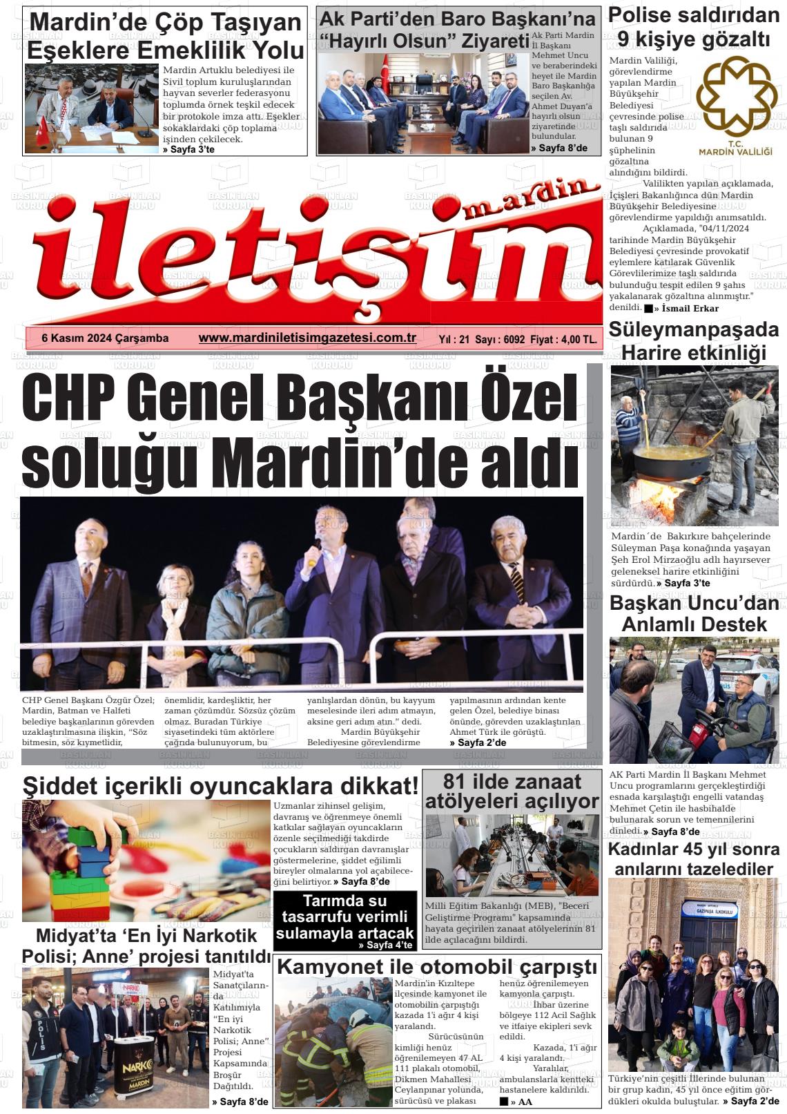 06 Kasım 2024 Mardin İletişim Gazete Manşeti