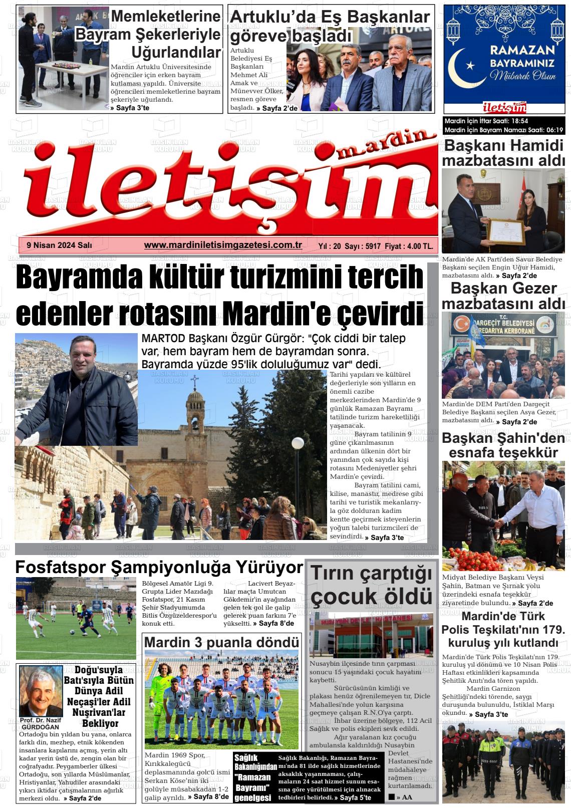 09 Nisan 2024 Mardin İletişim Gazete Manşeti