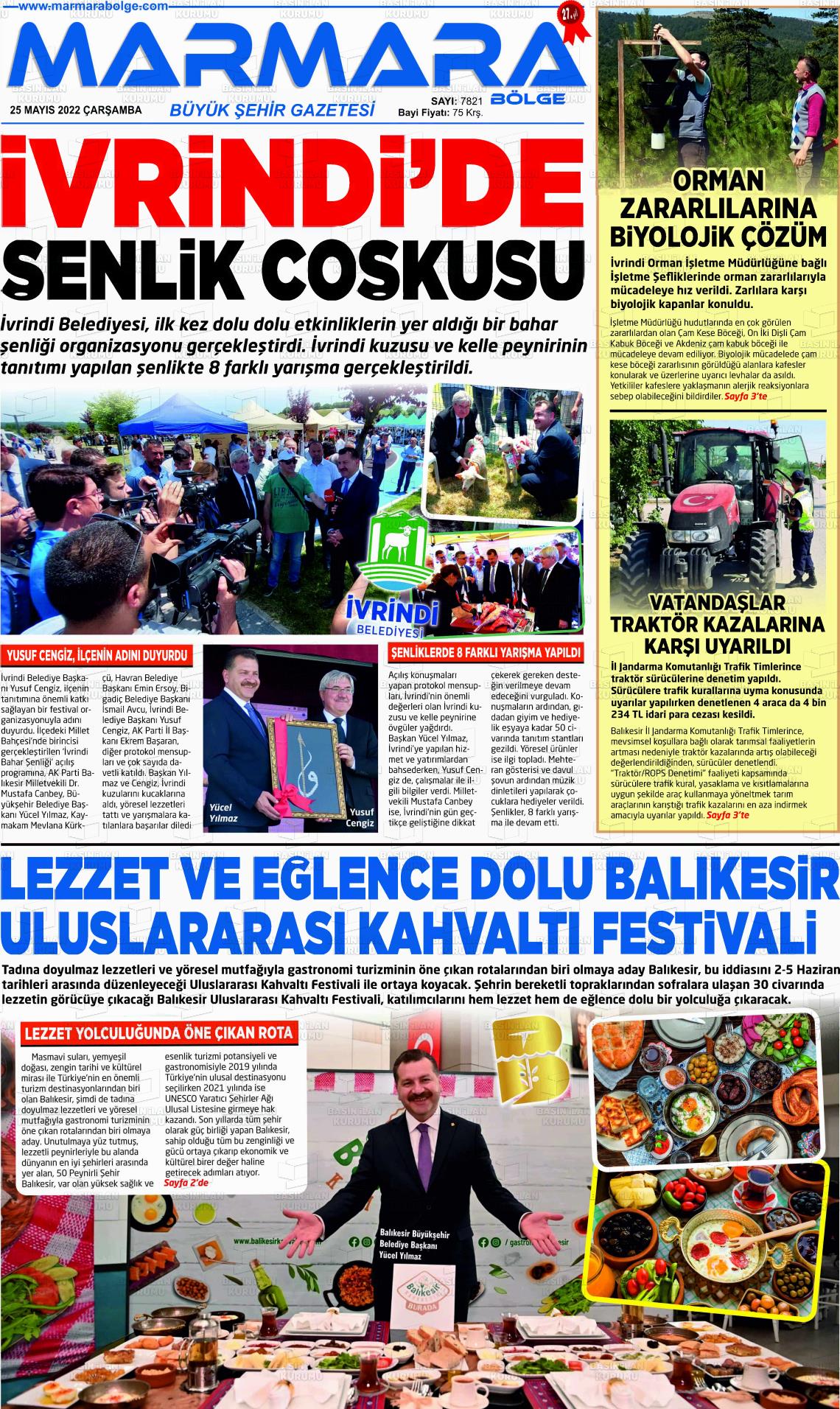 25 mayıs 2022 tarihli marmara bölge gazete manşetleri