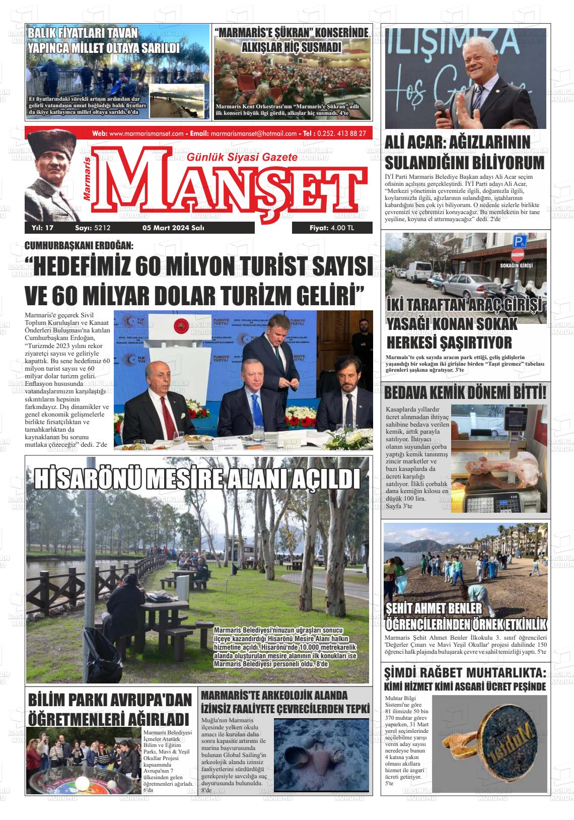 07 Mart 2024 Marmaris Manşet Gazete Manşeti