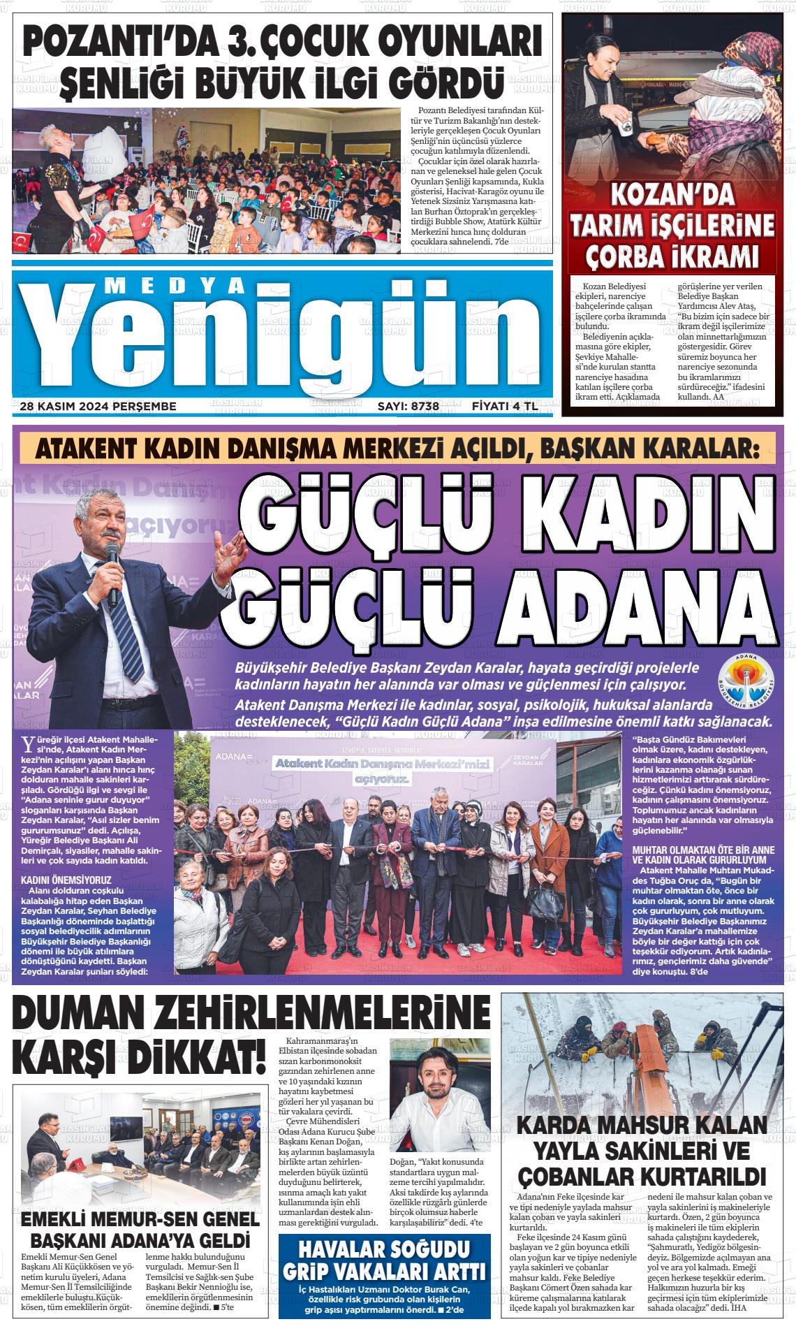 03 Aralık 2024 Medya Yenigün Gazete Manşeti