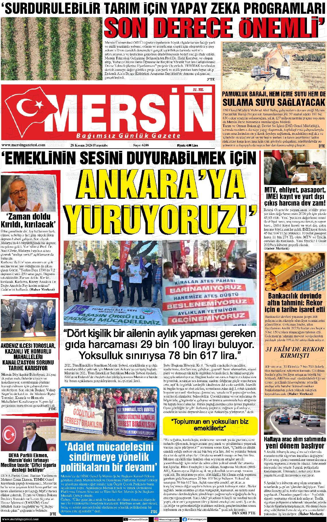 03 Aralık 2024 Mersin Gazete Manşeti