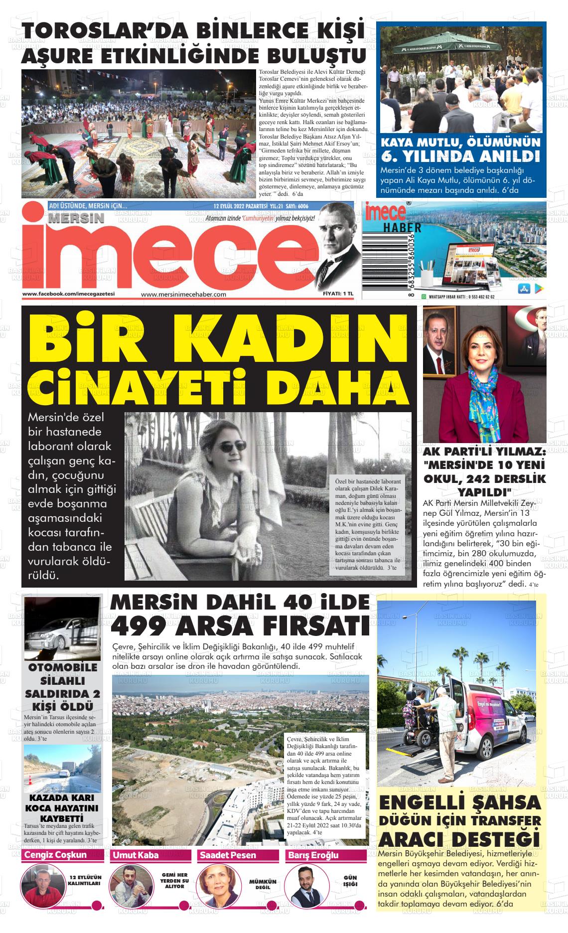 10 Kasım 2022 İmece Gazete Manşeti