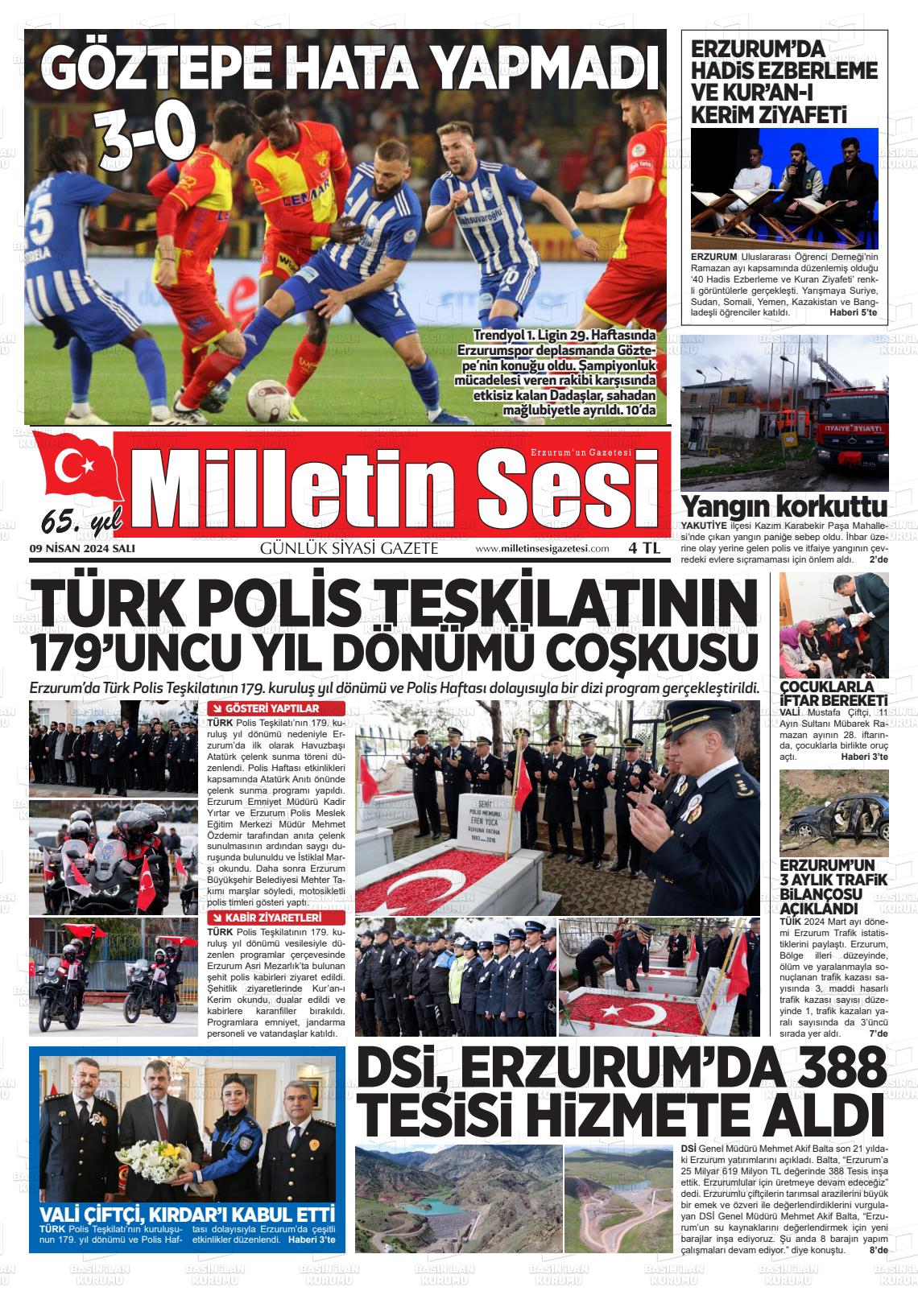 09 Nisan 2024 Milletin Sesi Gazete Manşeti