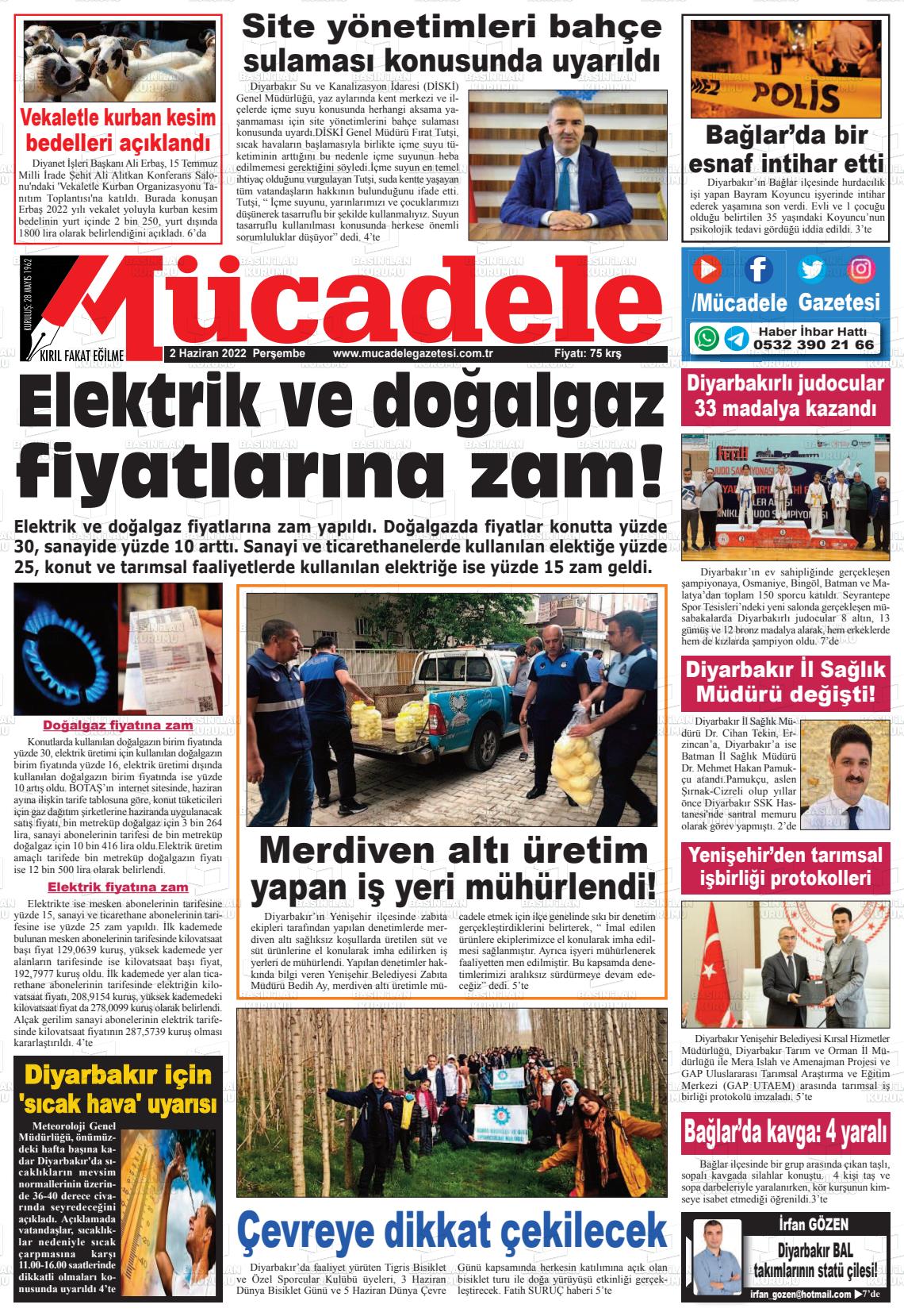 02 Haziran 2022 Mücadele Gazete Manşeti