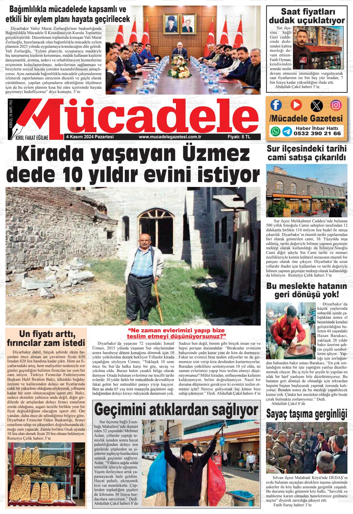 04 Kasım 2024 Mücadele Gazete Manşeti