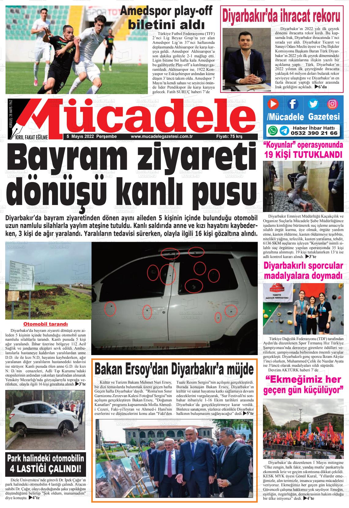 05 Mayıs 2022 Mücadele Gazete Manşeti